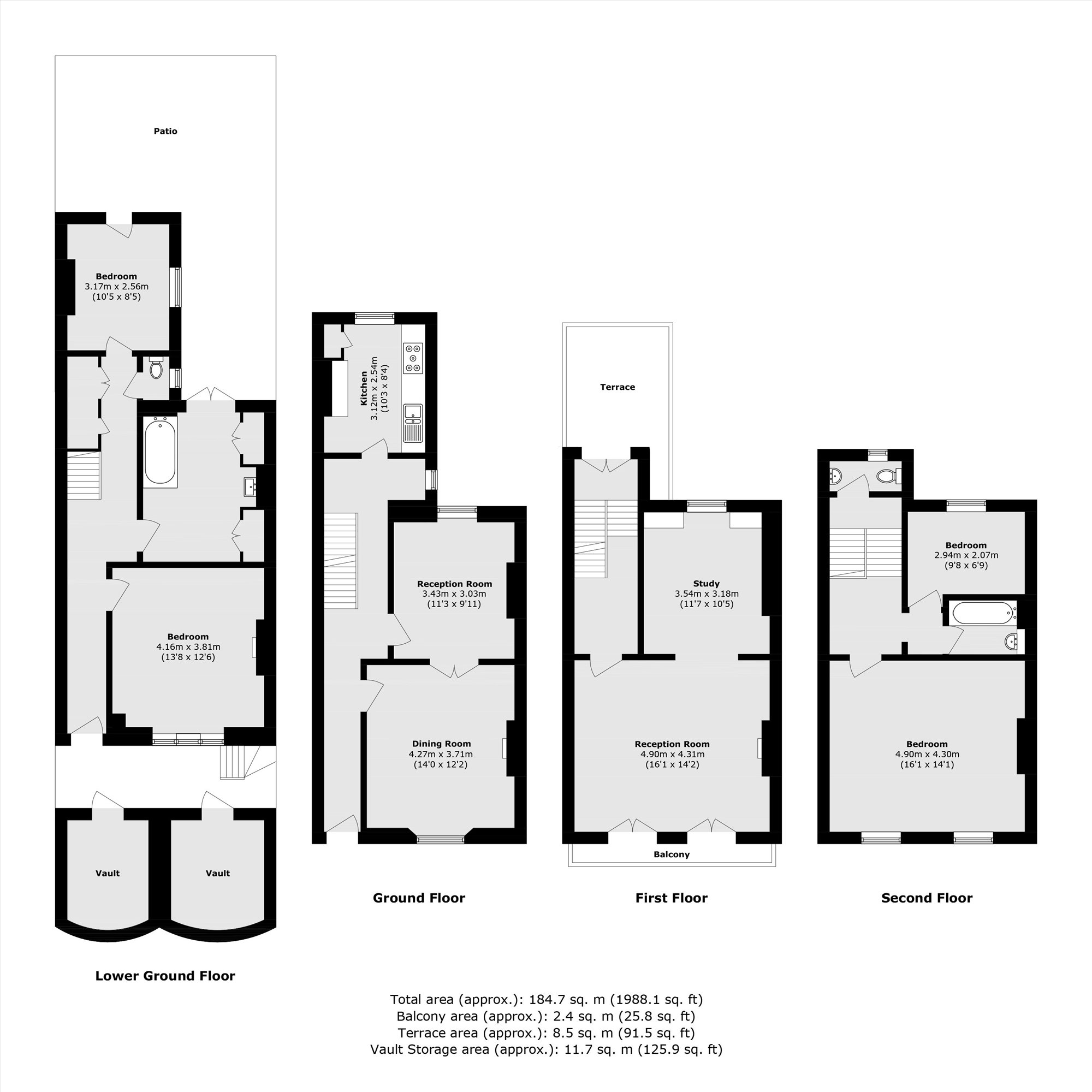 12, Westmoreland Place, London floorplan