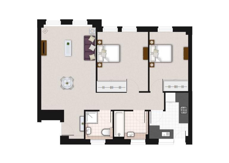Flat 24, Pelham Court, Fulham Road, London floorplan