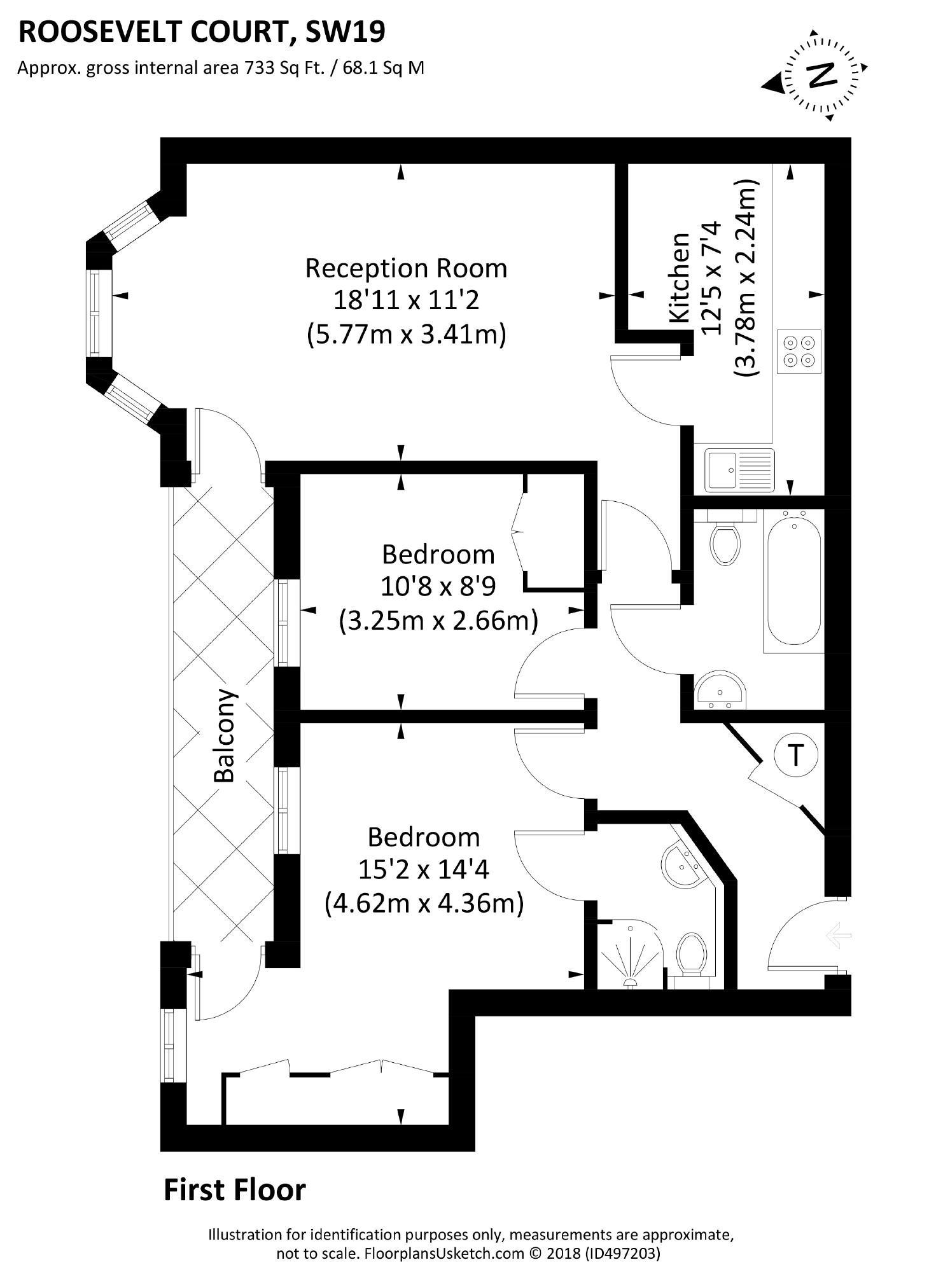 2 Bedrooms Flat to rent in Roosevelt Court, 84A Augustus Road, Southfield SW19