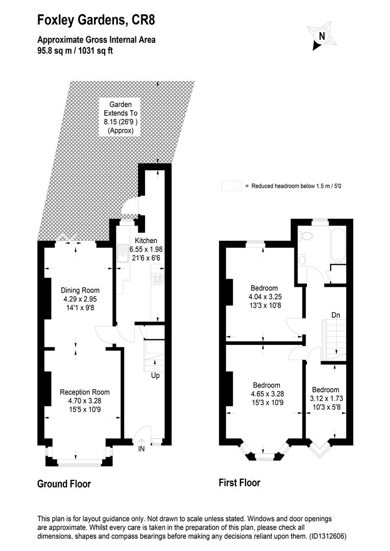 6, Foxley Gardens, Purley floorplan