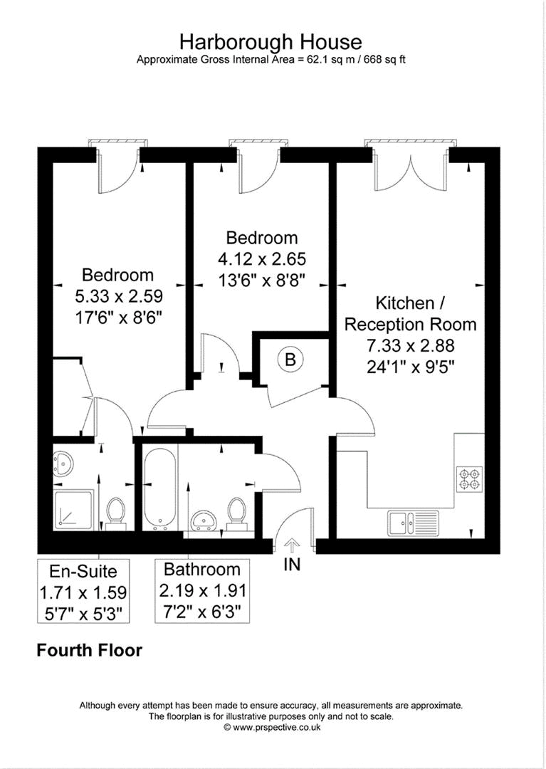 Flat 42 Harborough House,, Taywood Road, Northolt floorplan