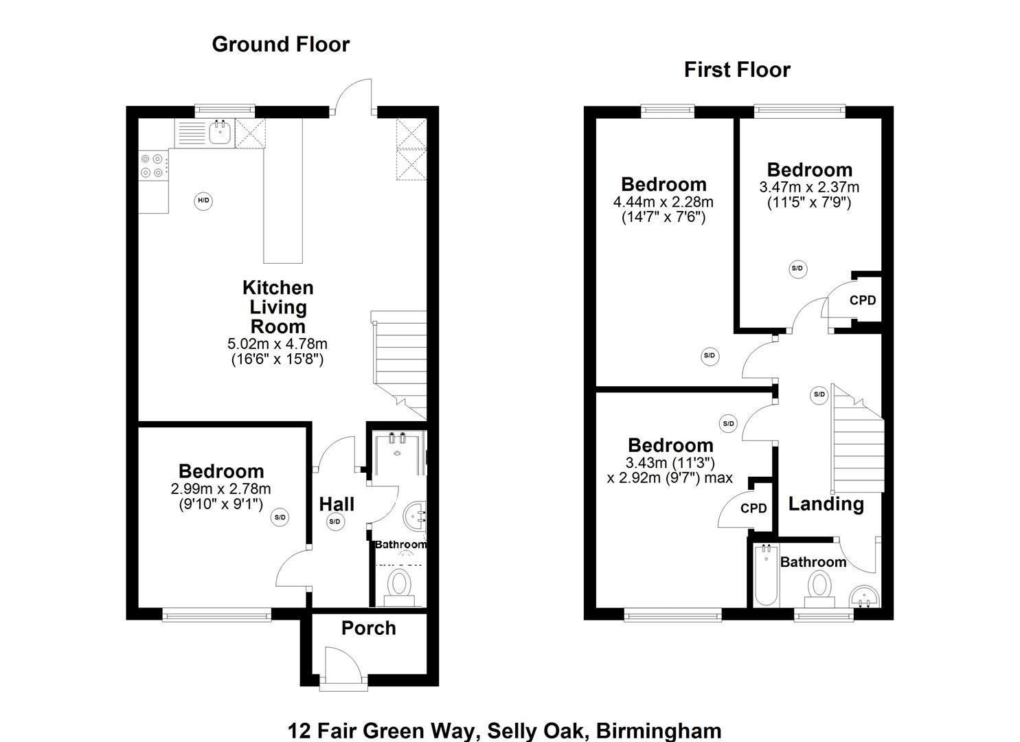 73fdg, 256ghb, Hubert Road, Selly Oak, Birmingham floorplan