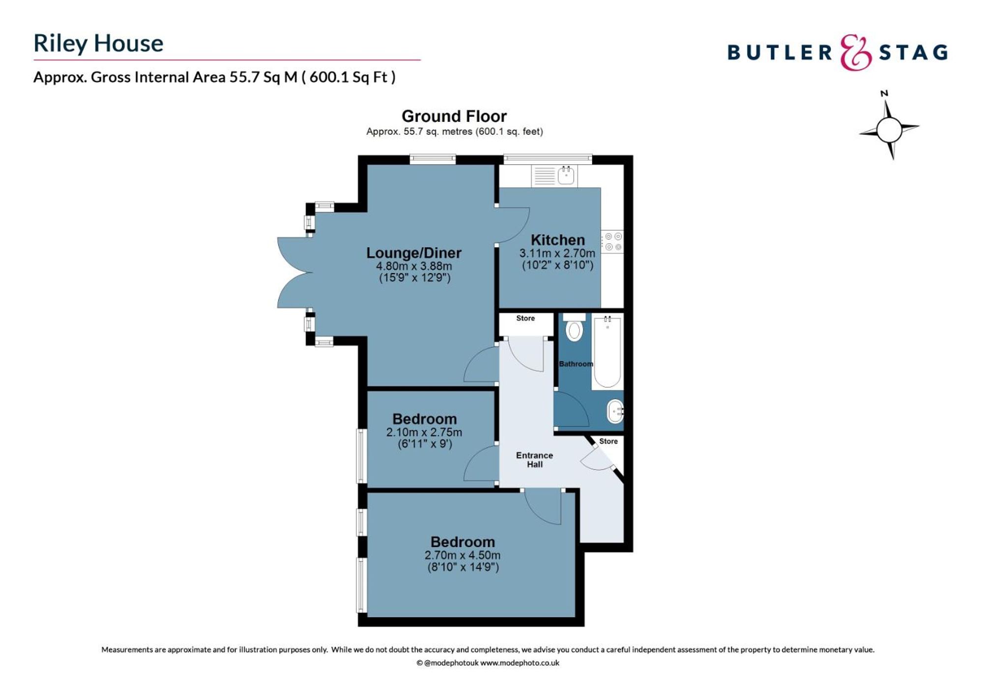 Flat 1, Riley House, London floorplan