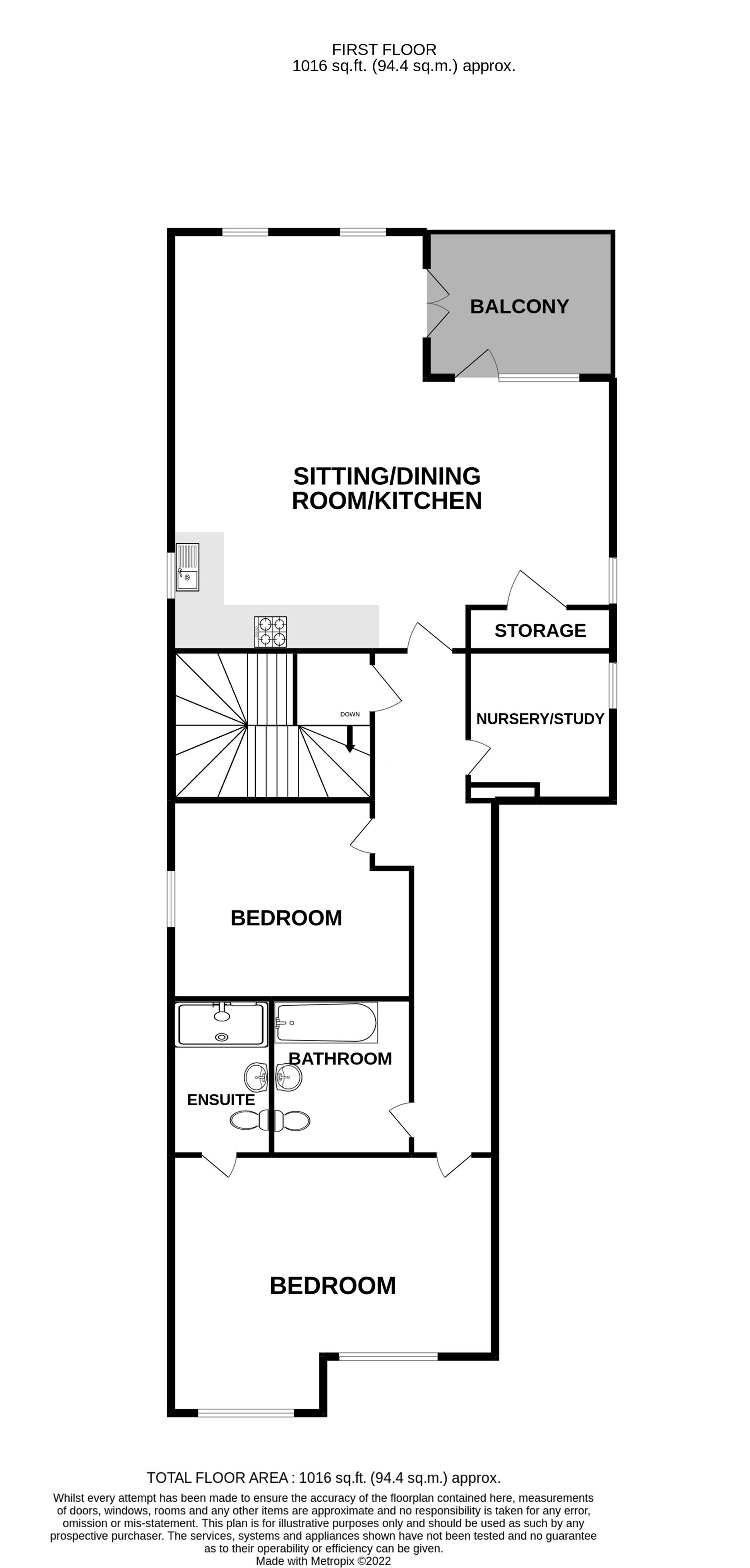 Flat 4, Dunlin House 28E Fairdene Road, Coulsdon floorplan