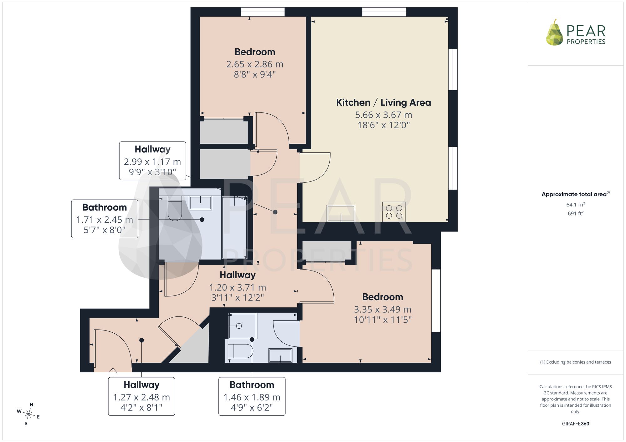 Flat 12, Regency Apts 17-19 Crescent Road, Worthing floorplan