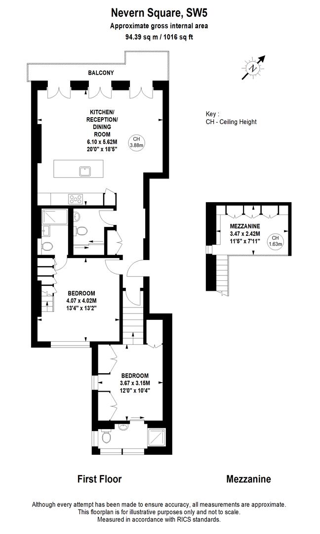 Flat 3, 19, Nevern Square, London floorplan