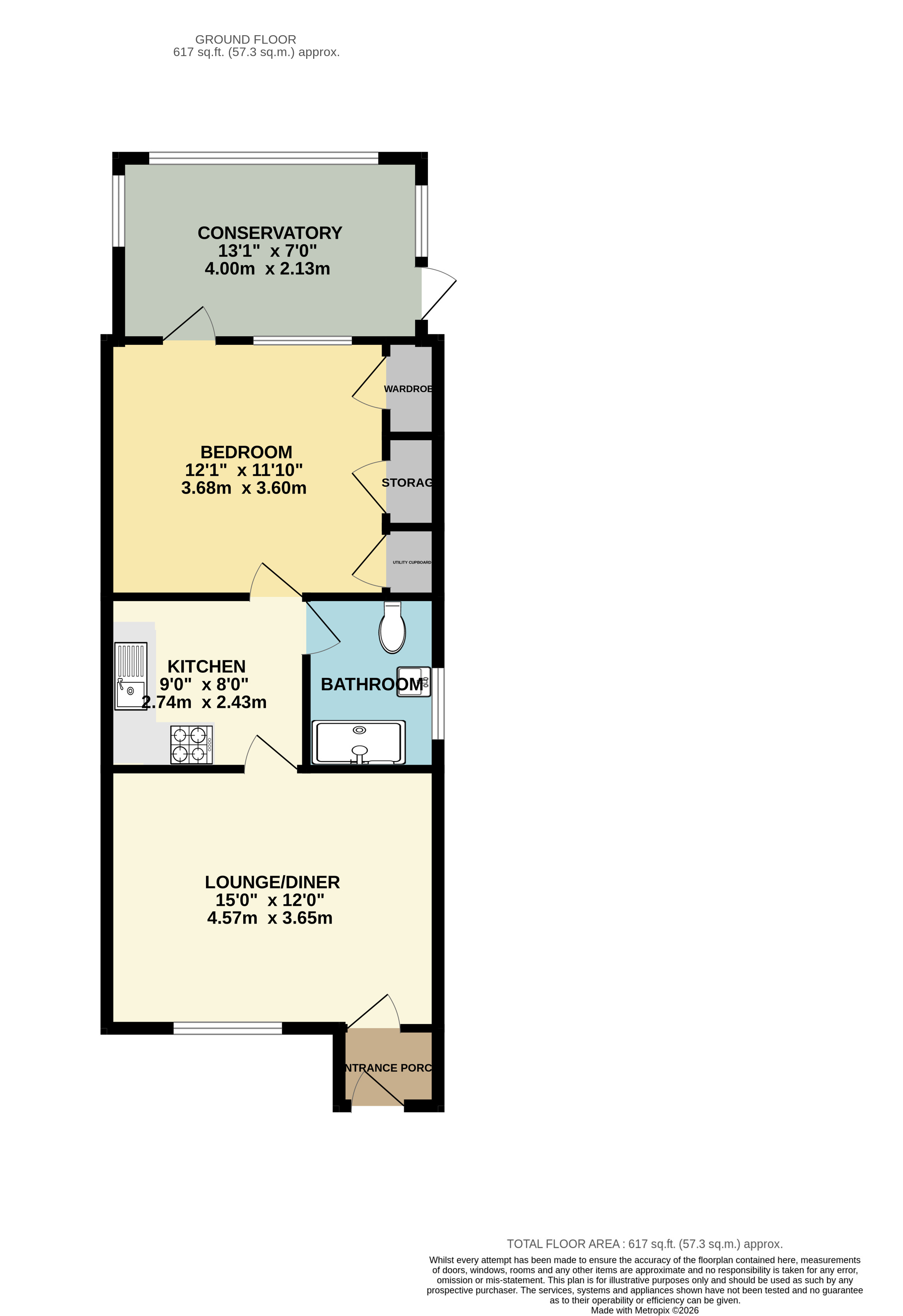 22, Clay Close, Westbury floorplan