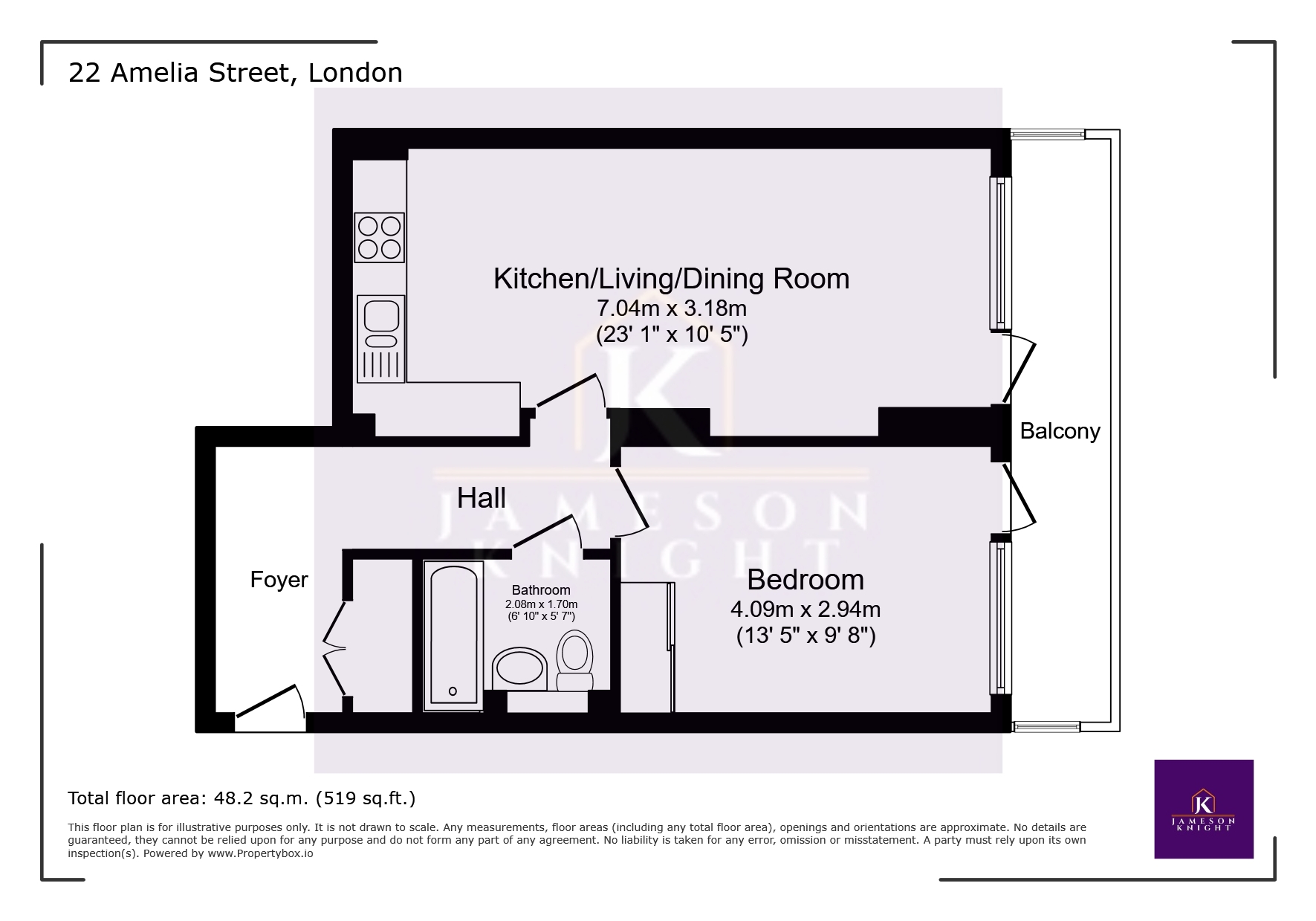 Flat 514 22, Amelia Street, Greater London floorplan