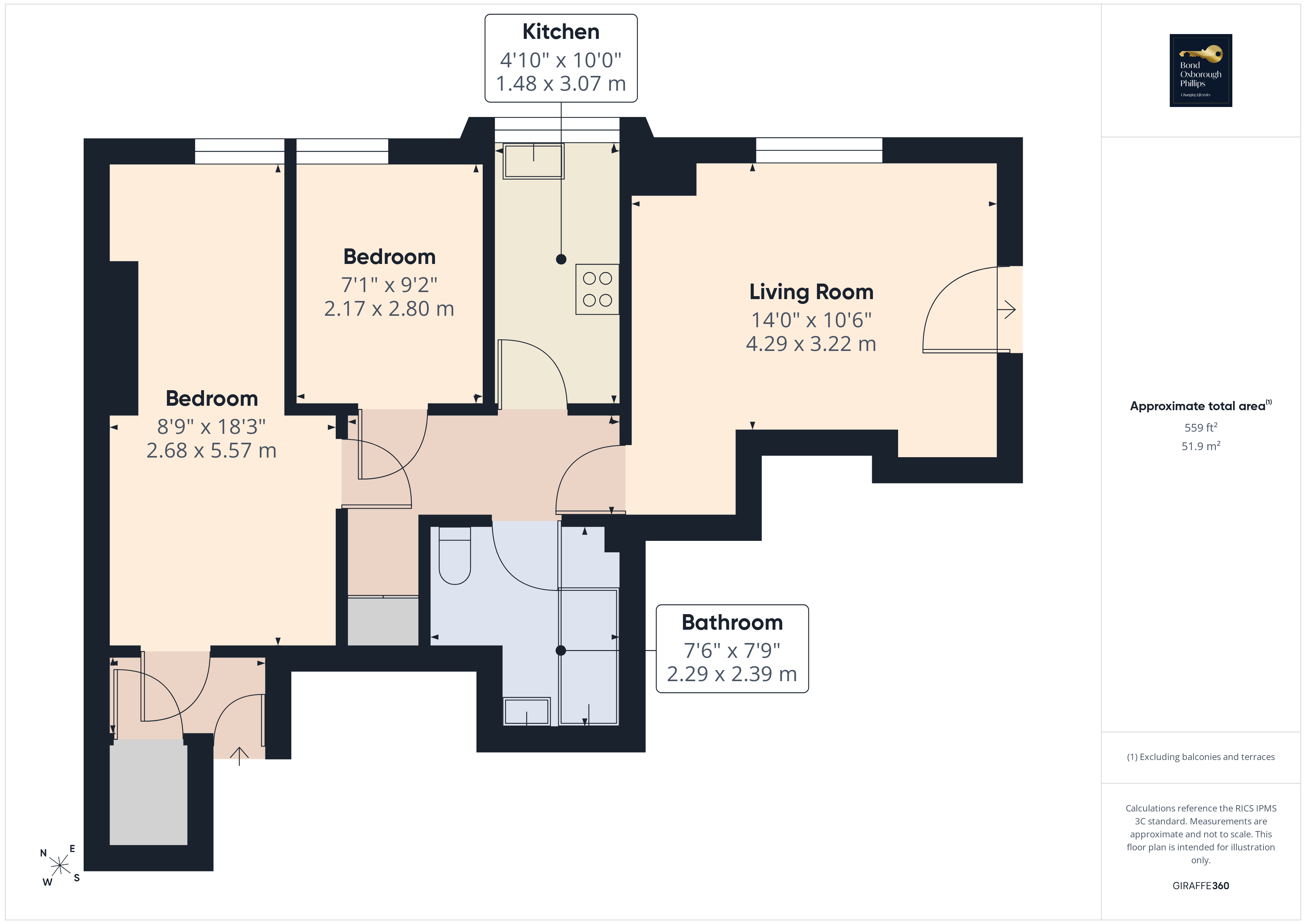 Flat 2, 10, Northfield Road, Devon floorplan