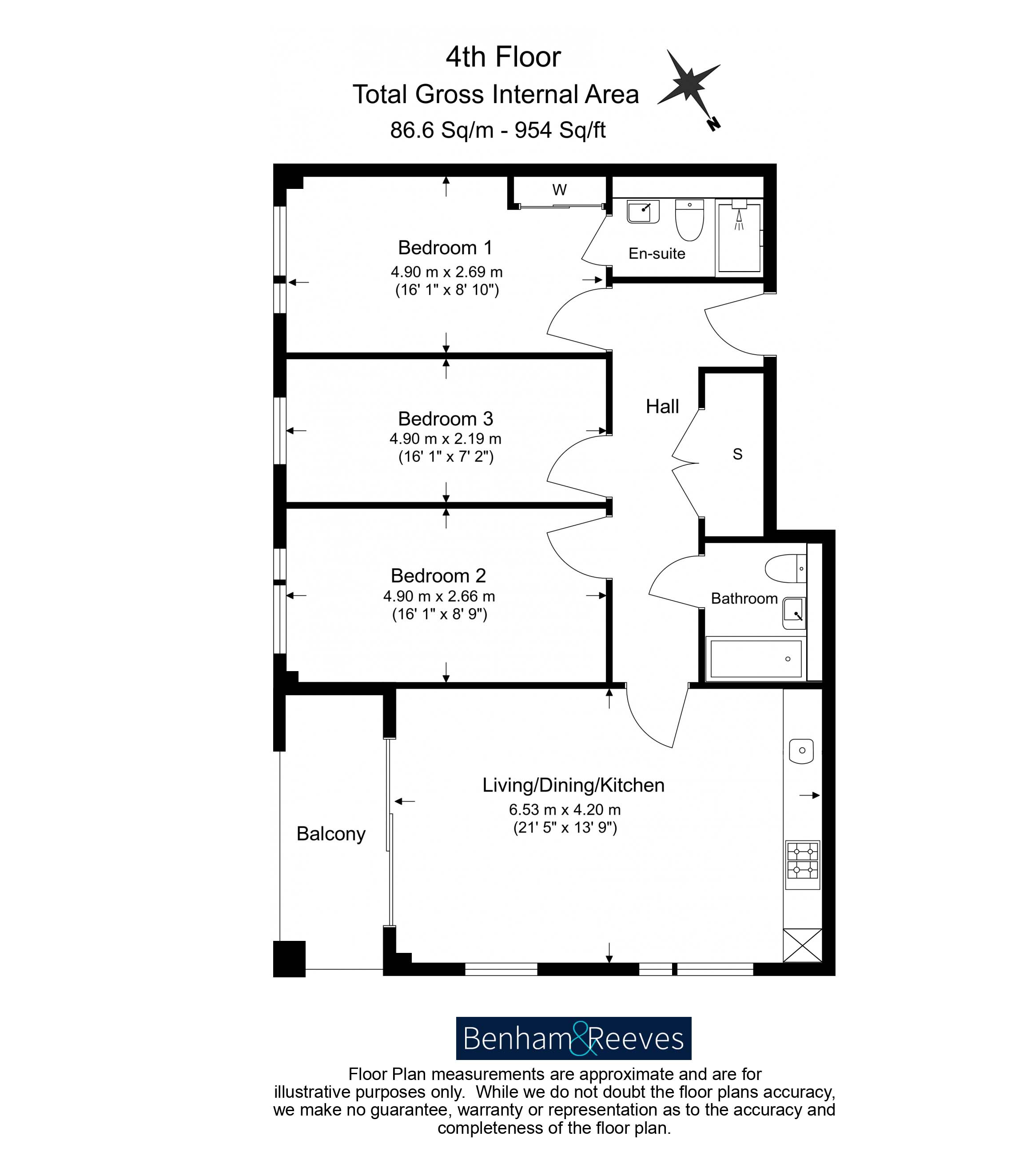 Flat 35, Citrine House, 87, Lismore Boulevard, Colindale floorplan