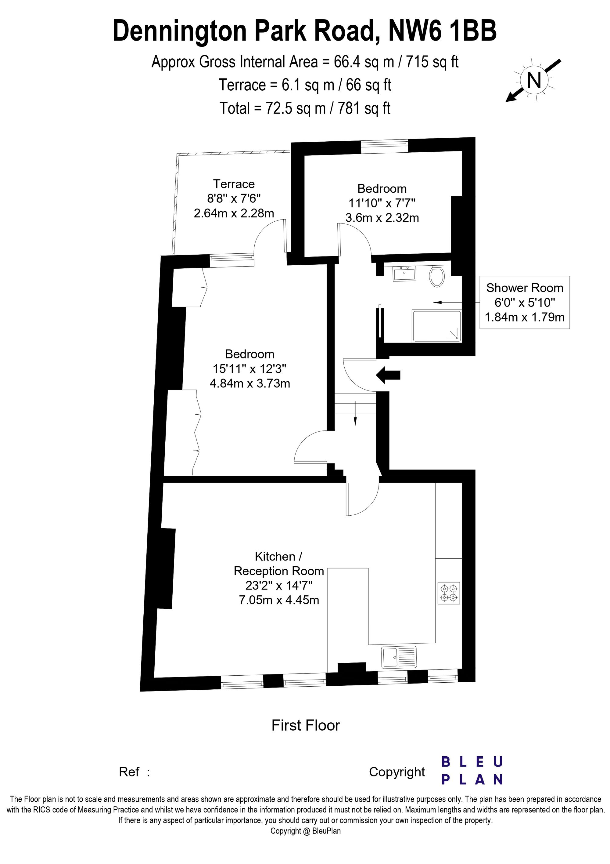 Flat 3, 27 Dennington Park Road, London floorplan