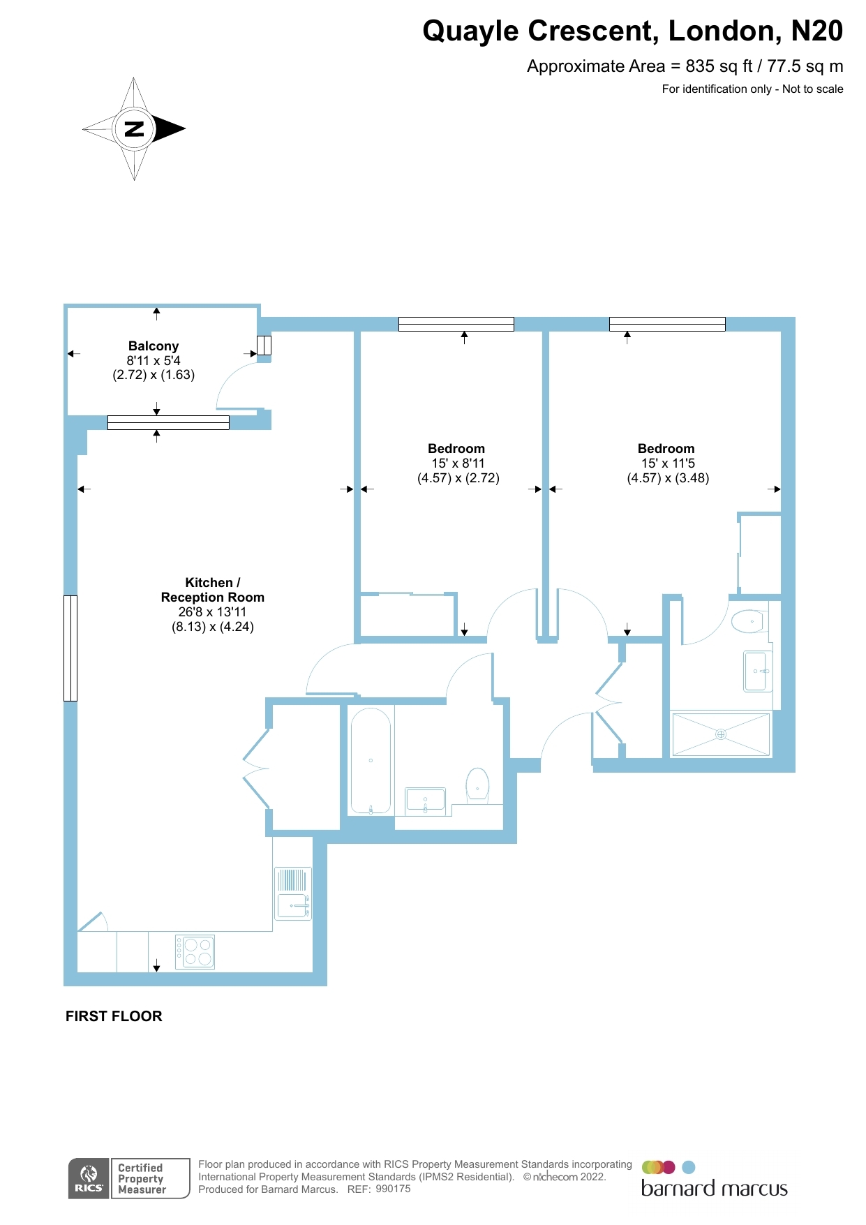 Flat 7, Vermont House, 4, Quayle Crescent, London floorplan