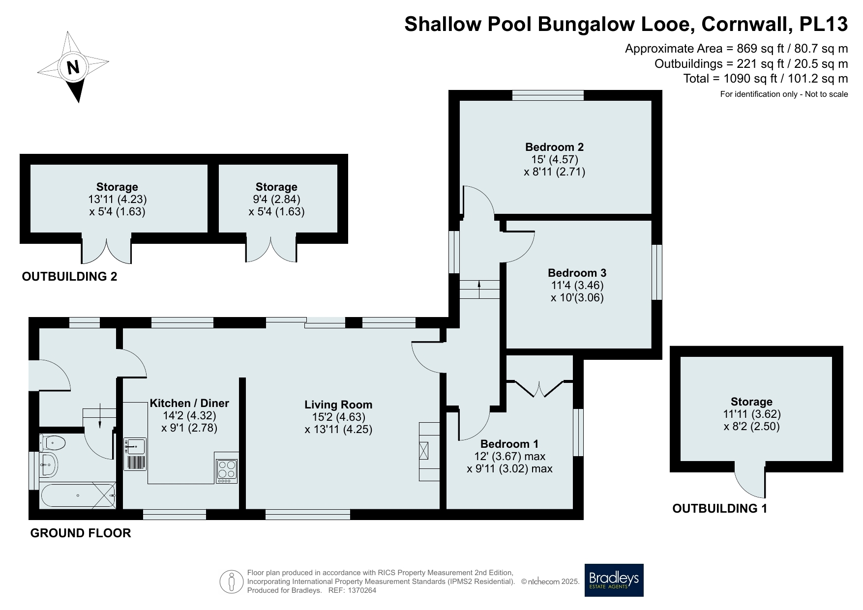 Shallow Pool Bungalow Looe, Cornwall, Cornwall floorplan