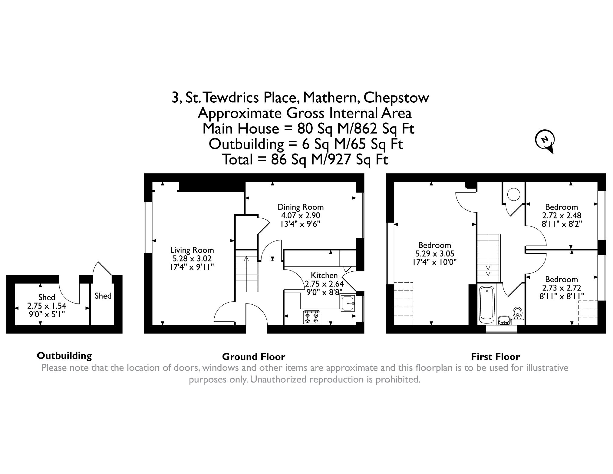 3, St. Tewdrics Place, Mathern, Chepstow floorplan