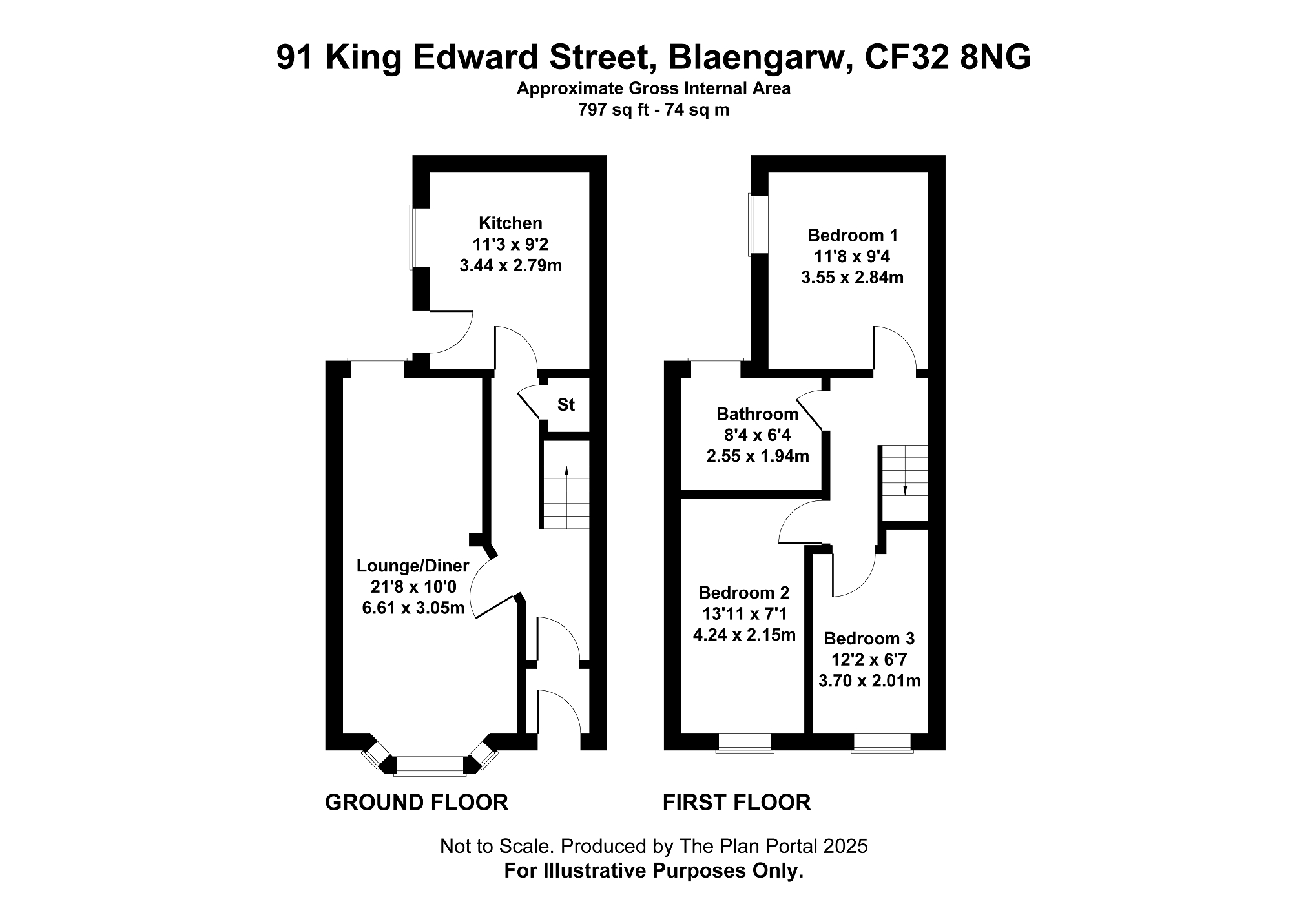 91, King Edward Street, Blaengarw floorplan