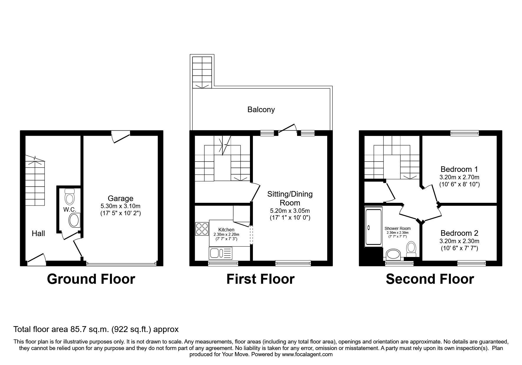 Medway Court, Aylesford, Kent ME20, 2 bedroom terraced house for sale