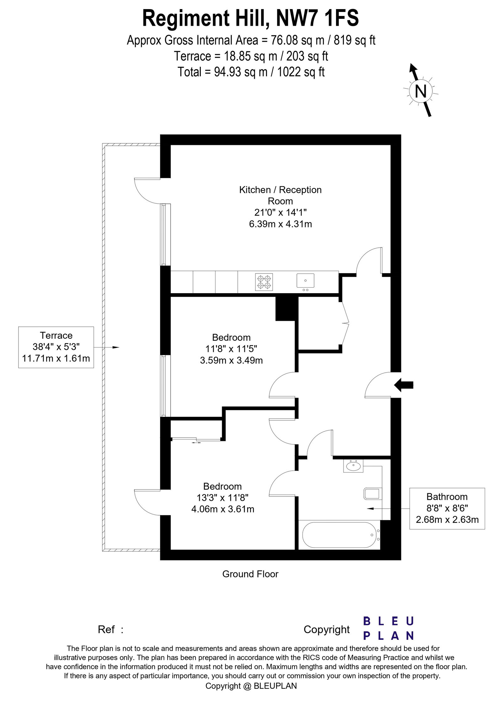 Twinn Building, 3,Flat 2, Regiment Hill, London floorplan
