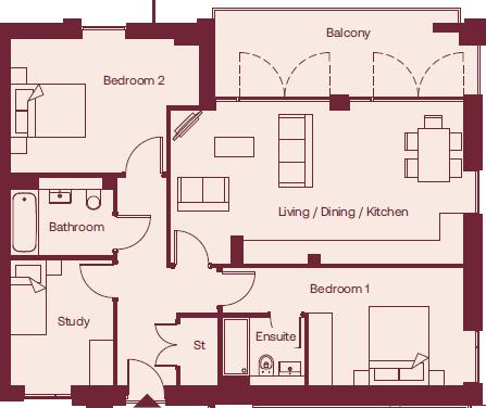 Plot B1, Brush House, Old Electricity Works, Campfield Road, St. Albans floorplan