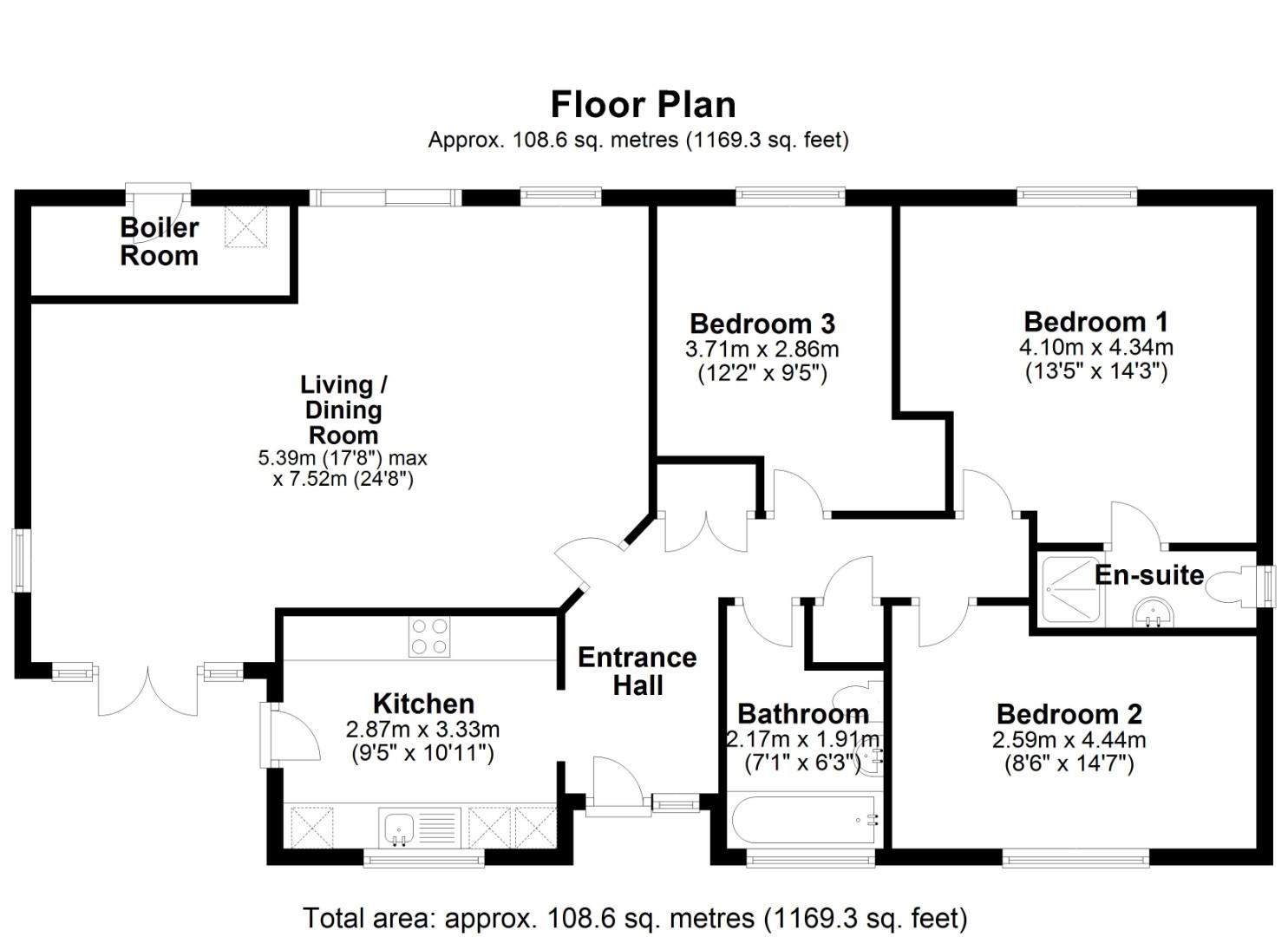 3, Woodlands Close, Girton, Cambridge floorplan