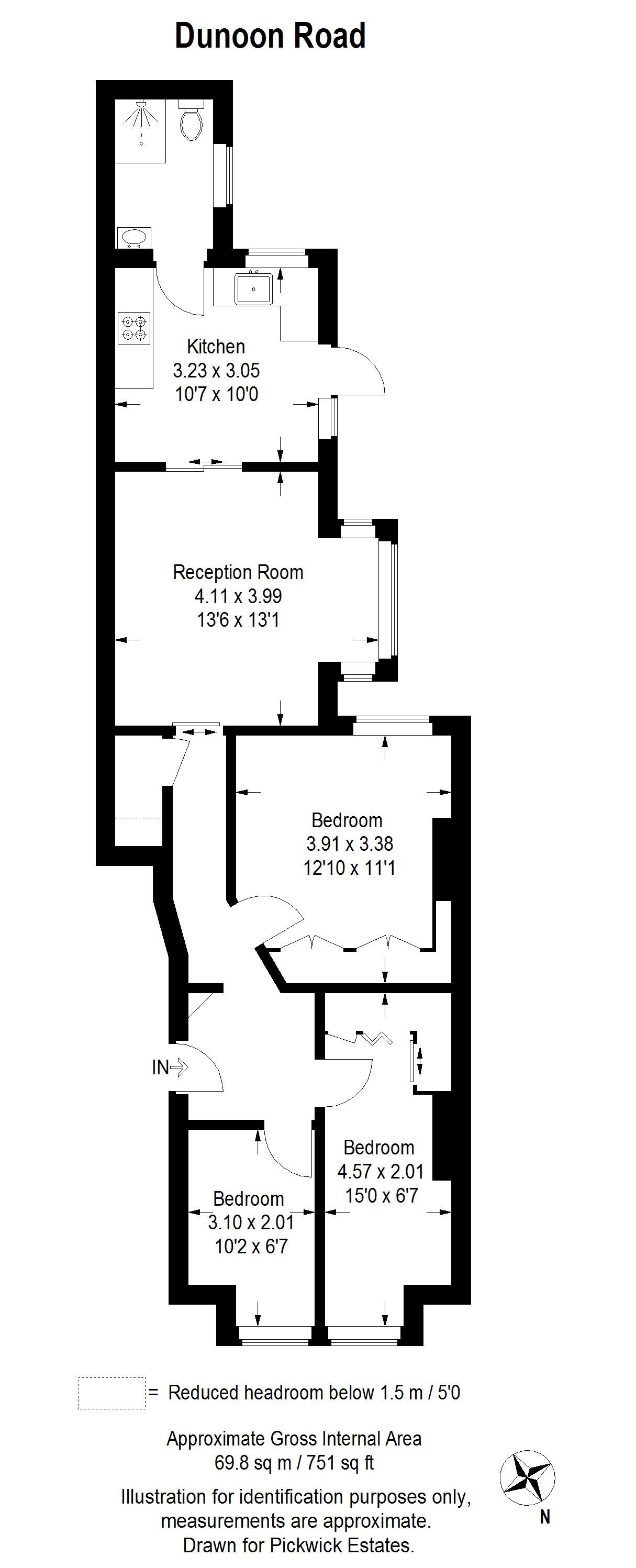 3b, Dunoon Road, London floorplan