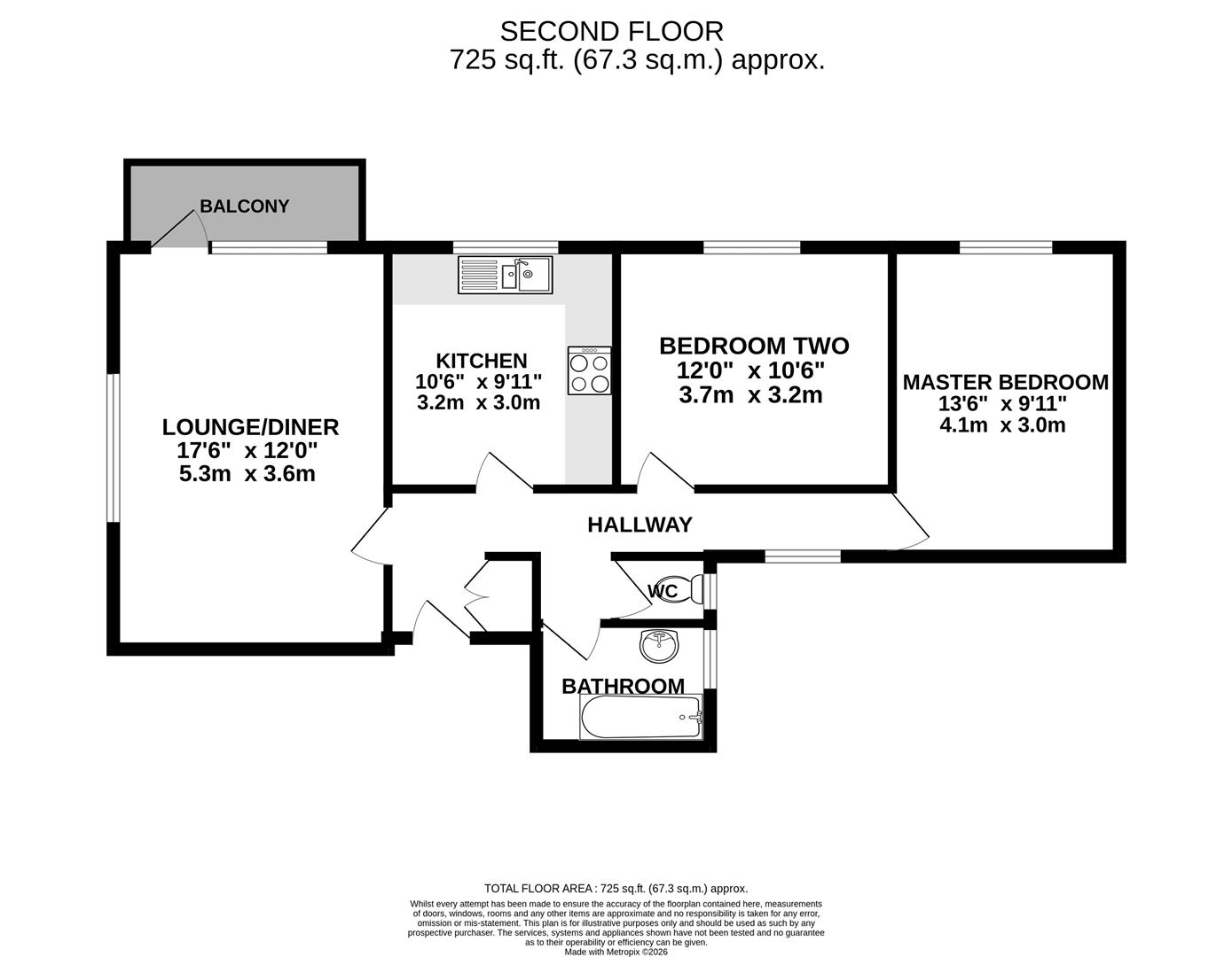 Flat 5, Belle Vue Court, Belle Vue Road, Weymouth floorplan