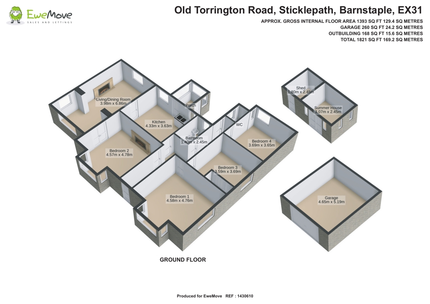 Hillbury, 2 Old Torrington Road, Barnstaple floorplan