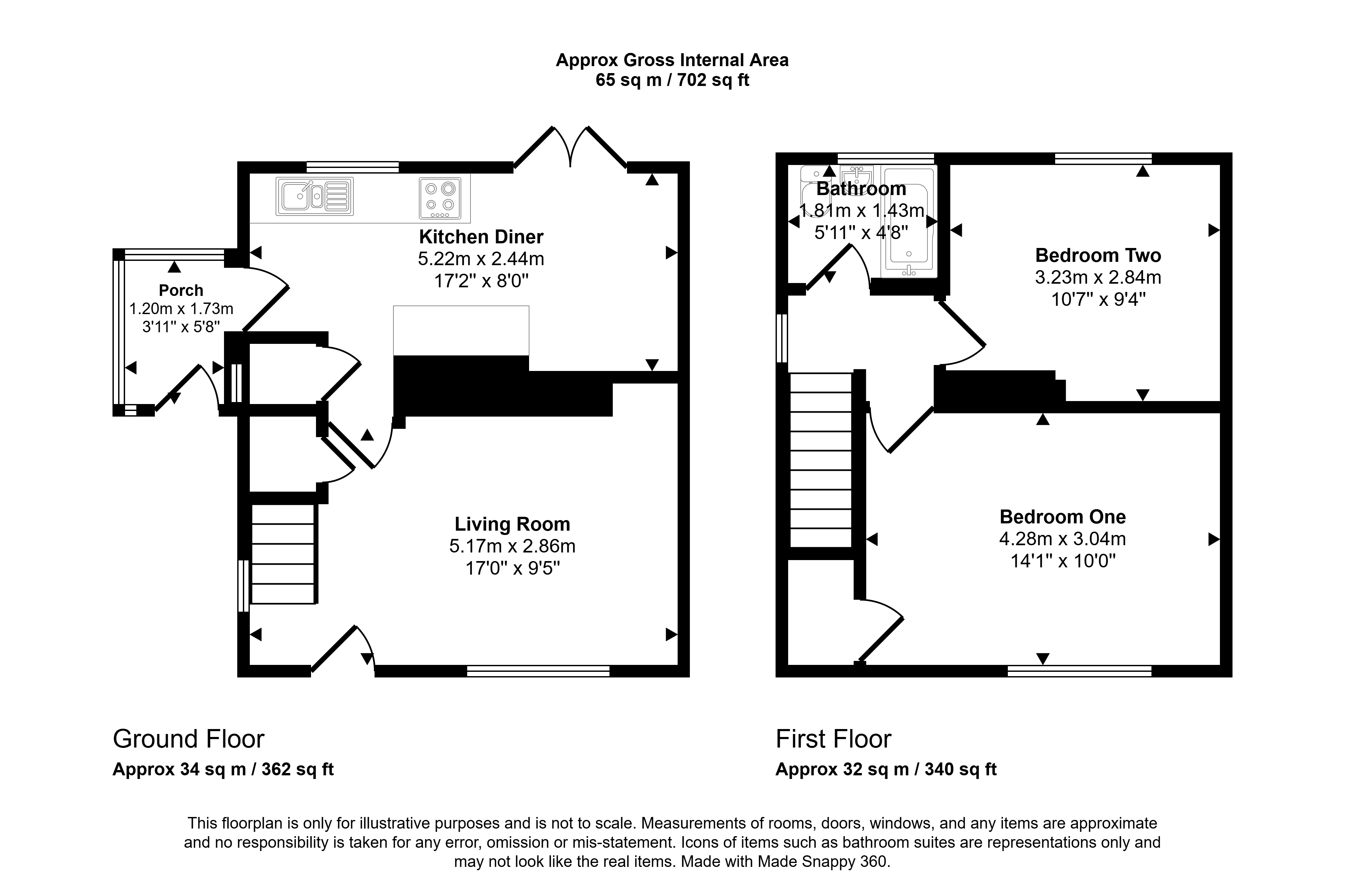 132, Oak Road, Peterlee floorplan