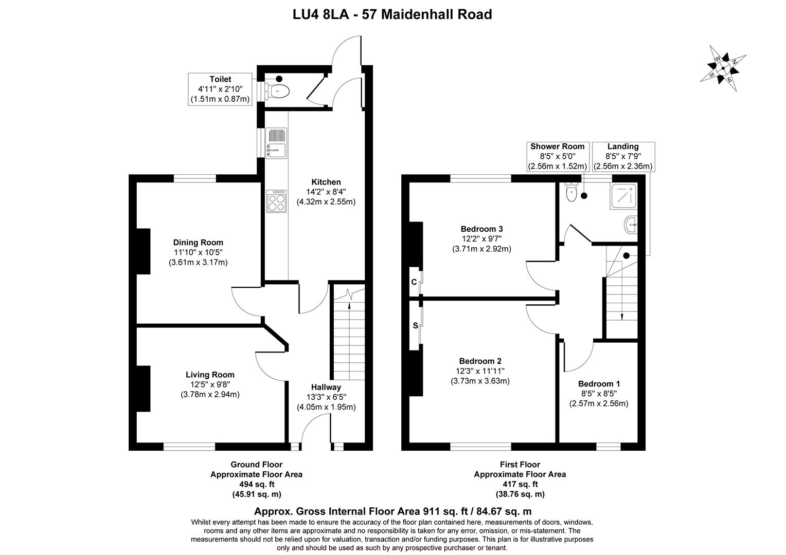 57, Maidenhall Road, Luton floorplan