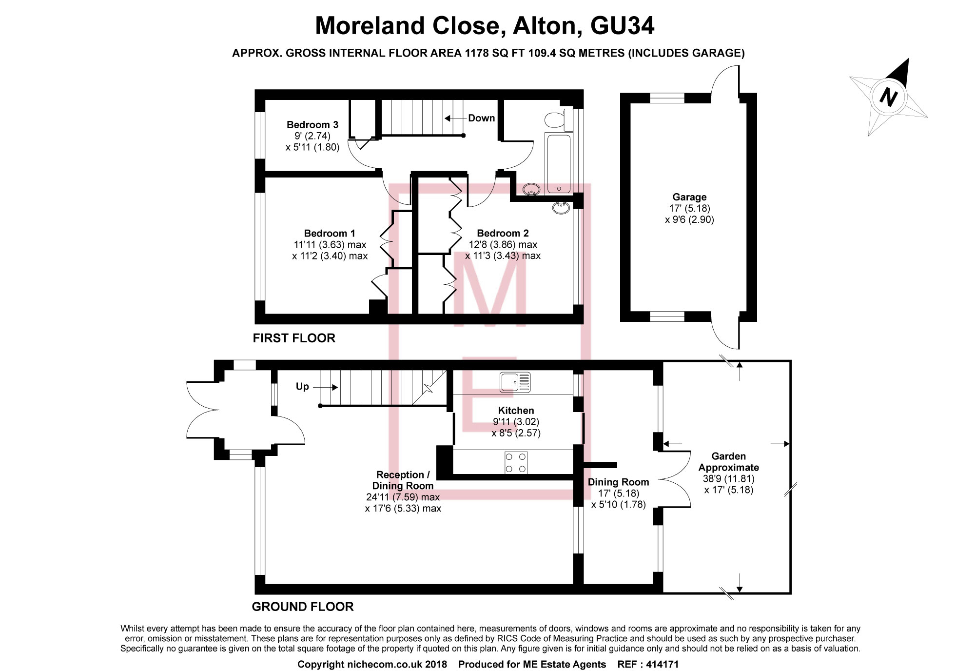 3 Bedrooms Terraced house for sale in Moreland Close, Alton GU34