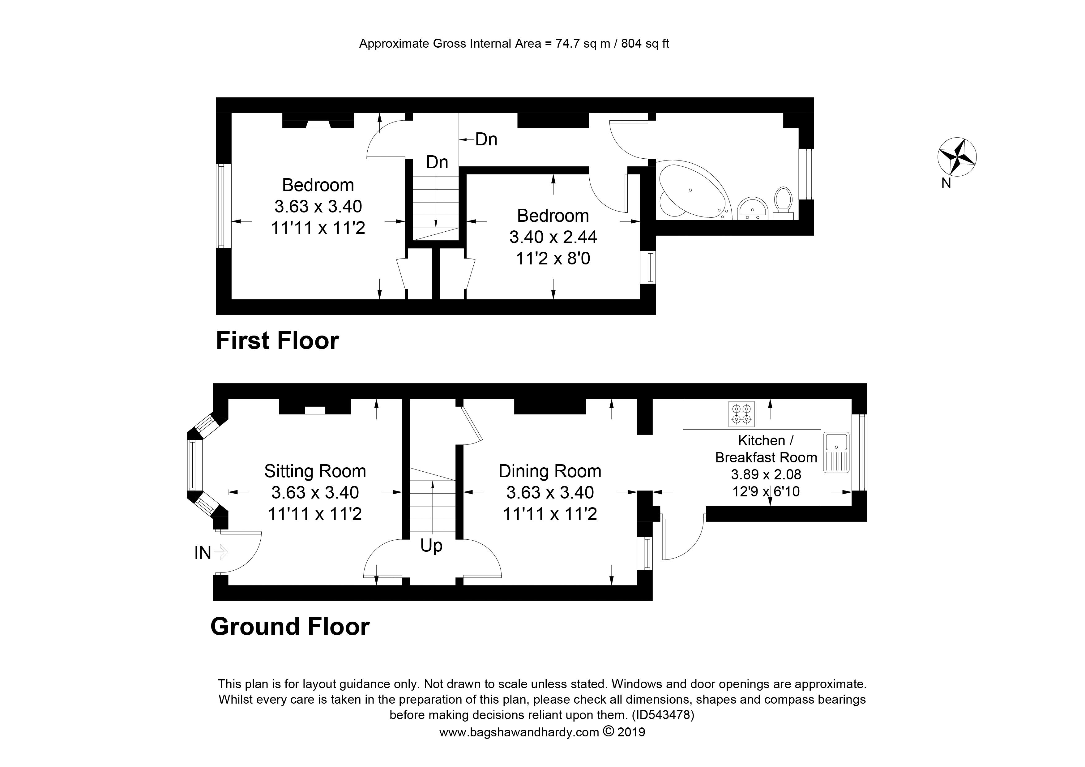 2 Bedrooms Terraced house for sale in Redstone Road, Redhill RH1