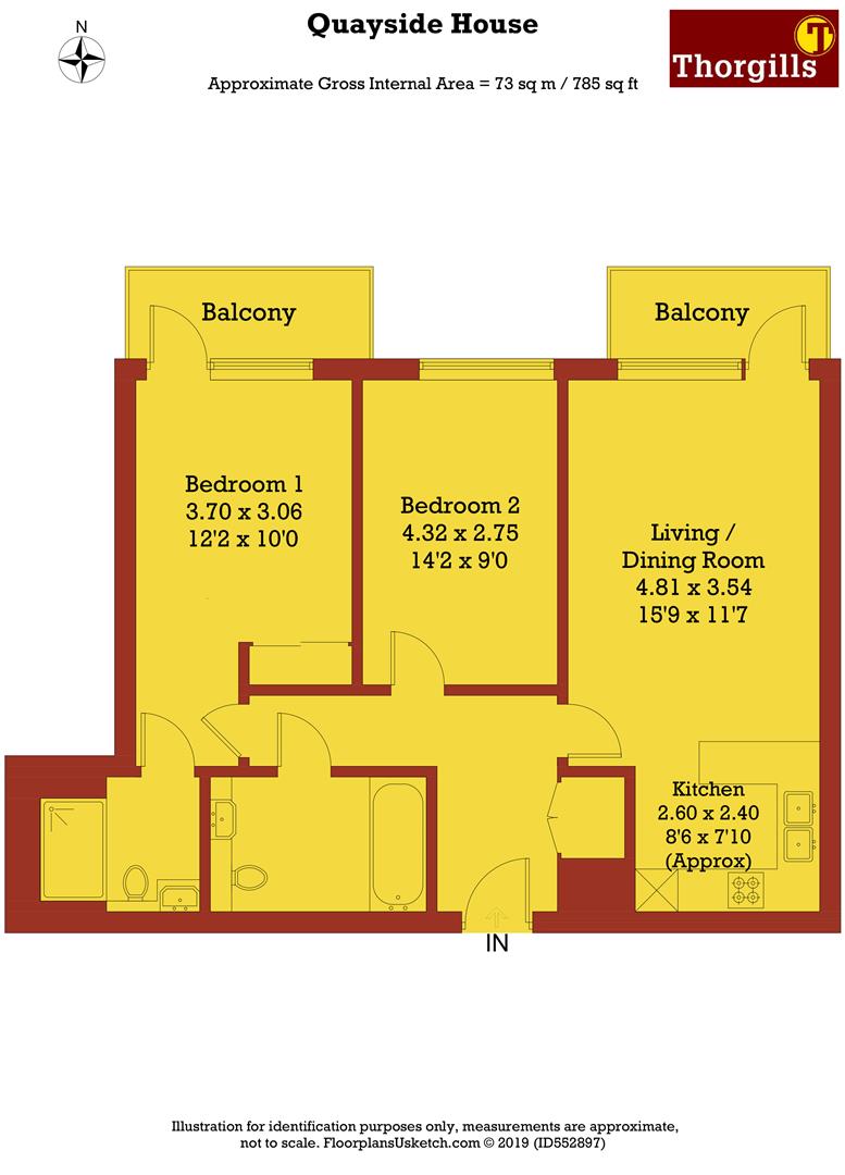 2 Bedrooms Flat to rent in Quayside House, Kew Bridge Road, Brentford TW8