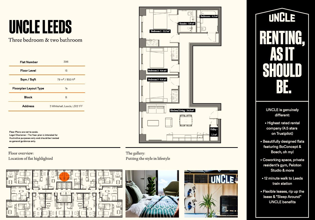 UNCLE Leeds 3 Whitehall (2 Bed F),, UNCLE Leeds, Leeds floorplan