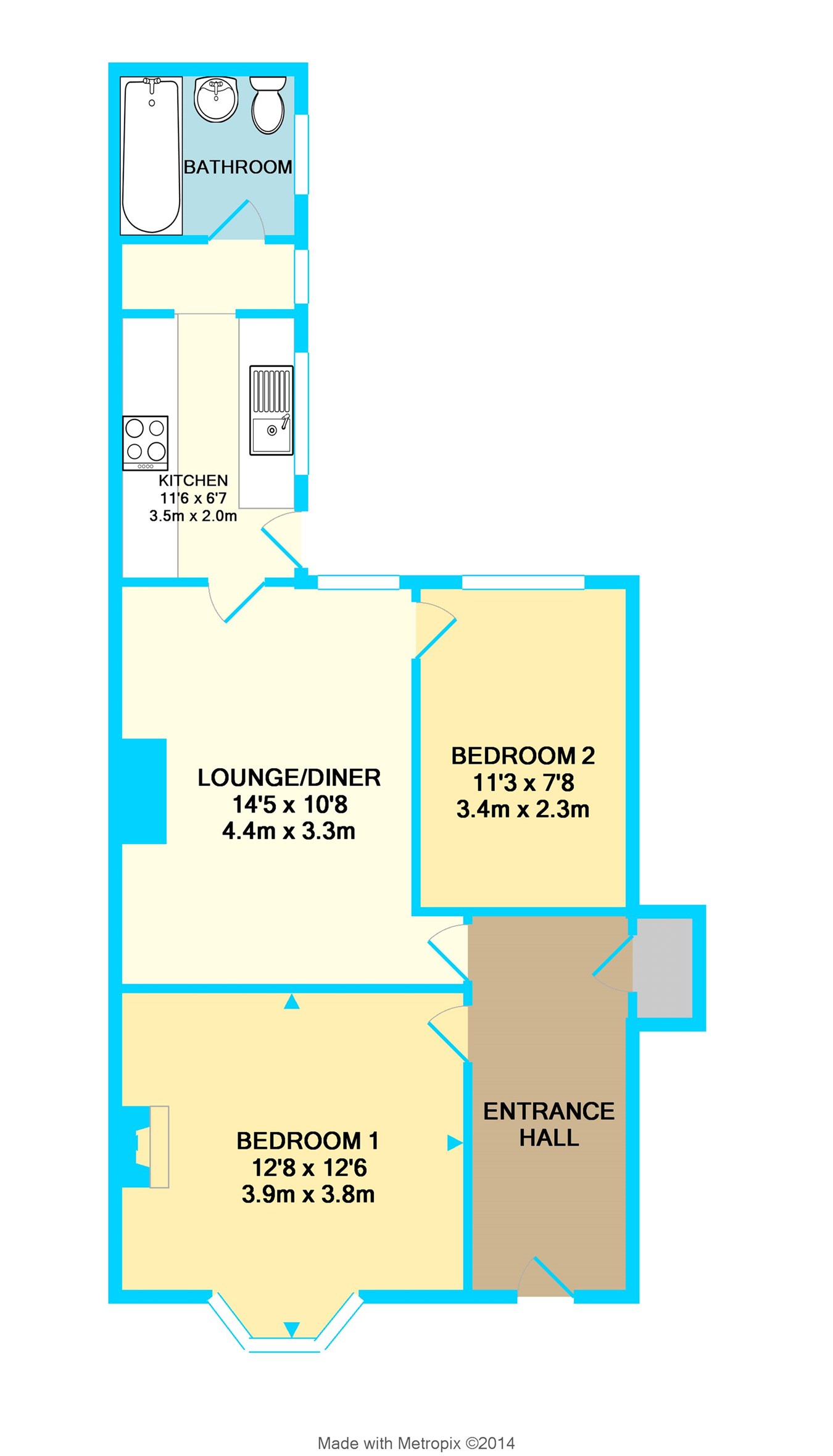2 Bedrooms Flat to rent in Upper Bridge Road, Chelmsford CM2
