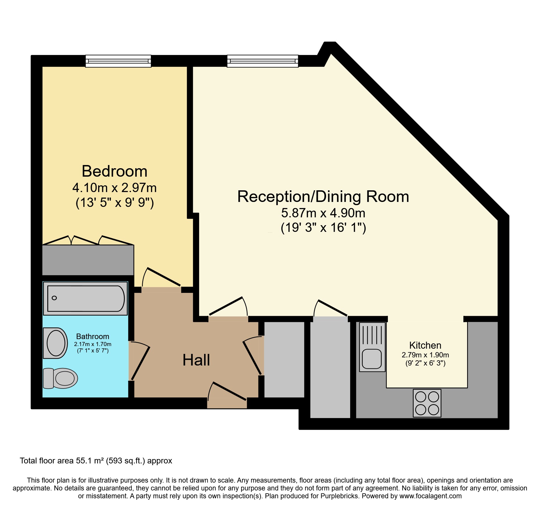 Flat 61/Long Acre House, Pettacre Close, London floorplan