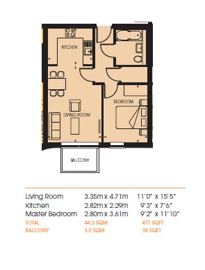 Flat 24, Waterhouse Apartments, Croydon floorplan