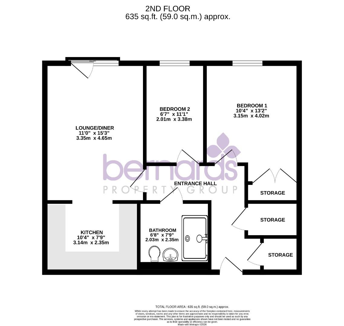 11 South Park Court, 10, Bulbeck Road, Havant floorplan