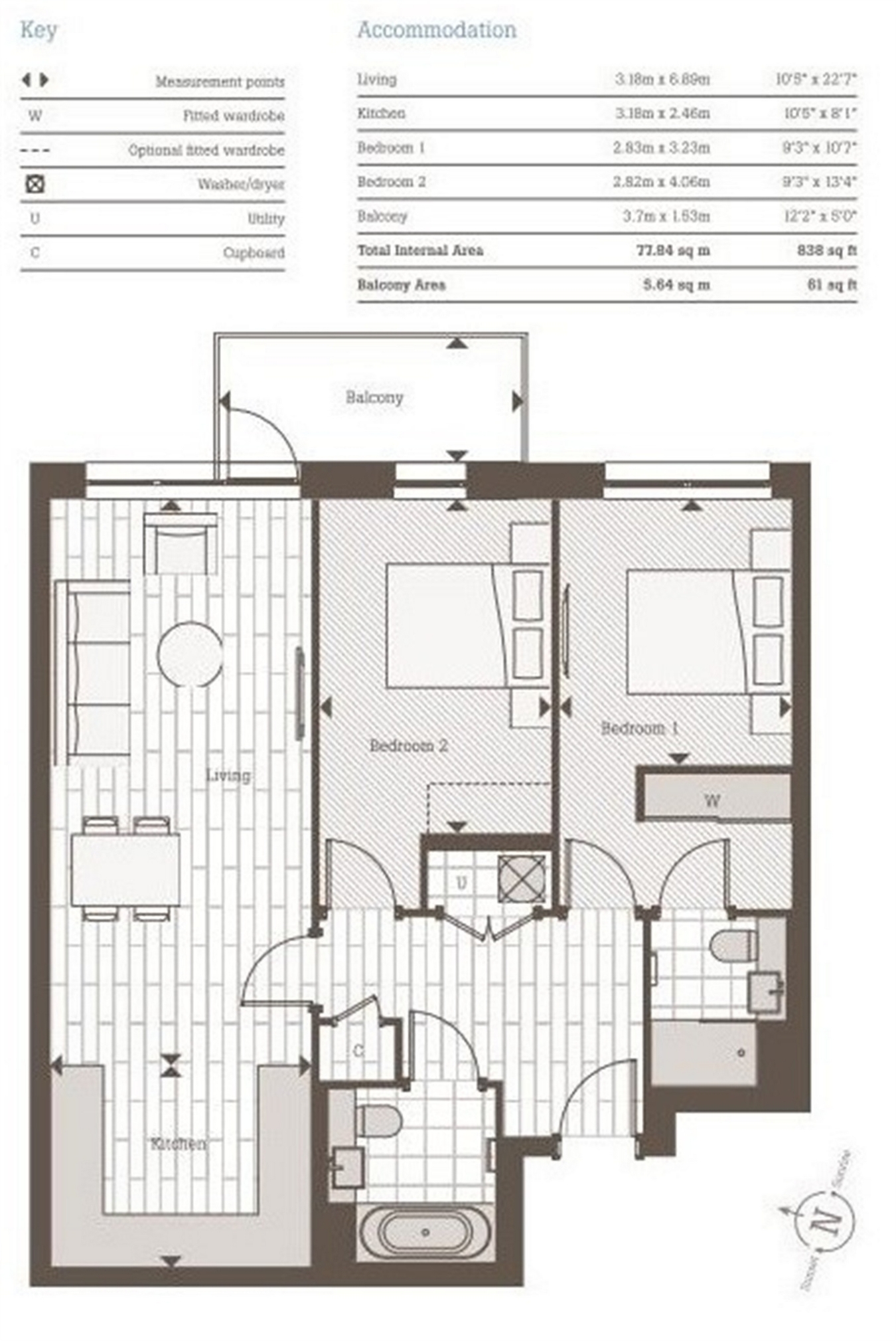 2 Bedrooms Flat to rent in Basset Court, Smithfield Square, Hornsey N8