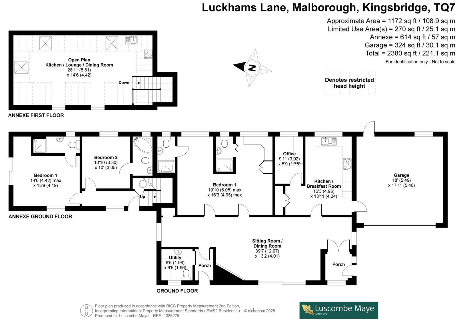 Threeways, Luckhams Lane, Malborough floorplan