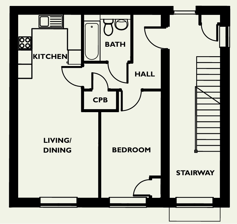 Flat 7, Melin Goth, Threemilestone floorplan