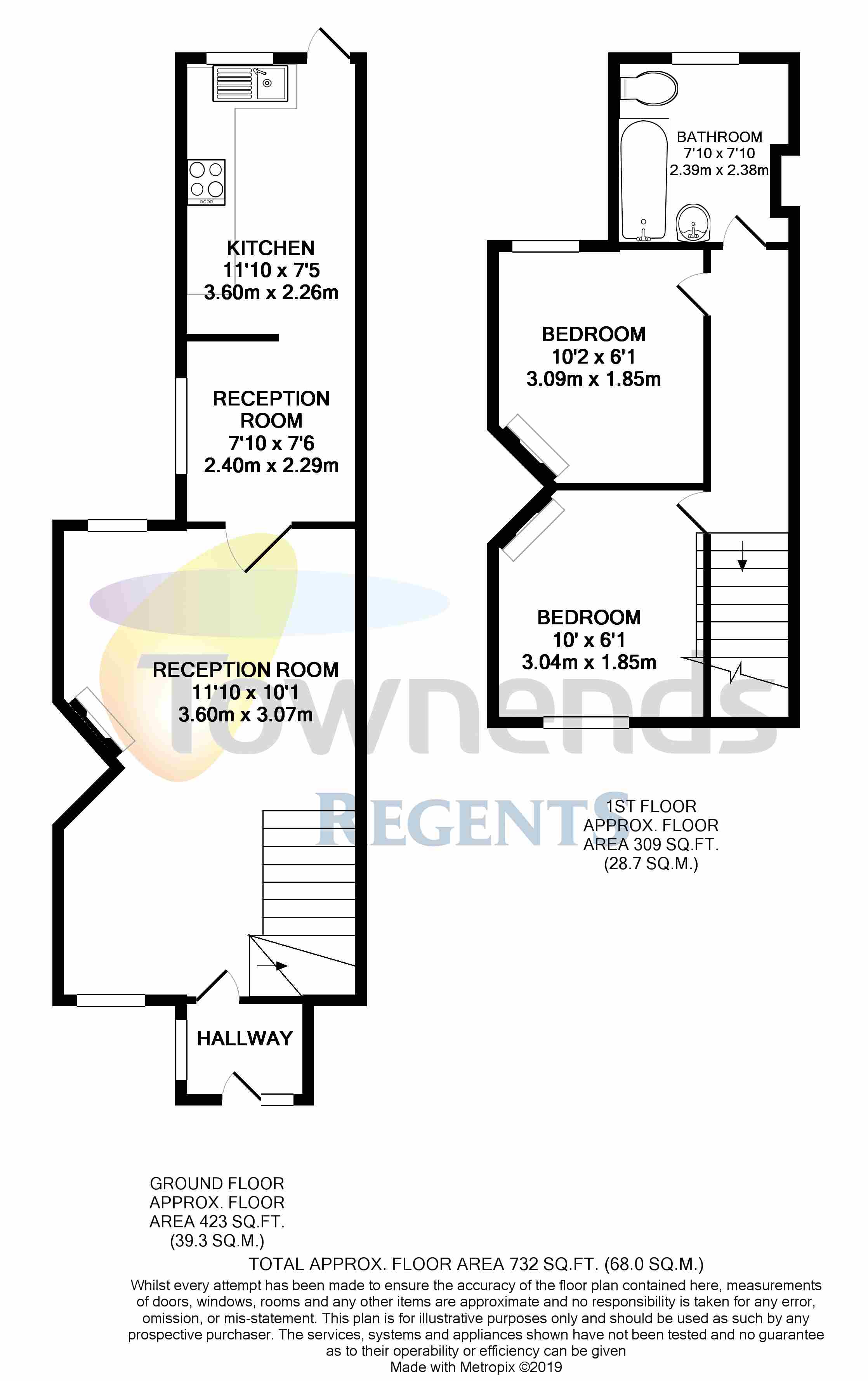 2 Bedrooms Terraced house for sale in Upper Halliford Road, Shepperton, Surrey TW17
