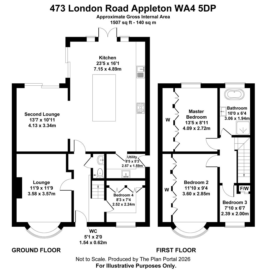 473, London Road, Warrington floorplan