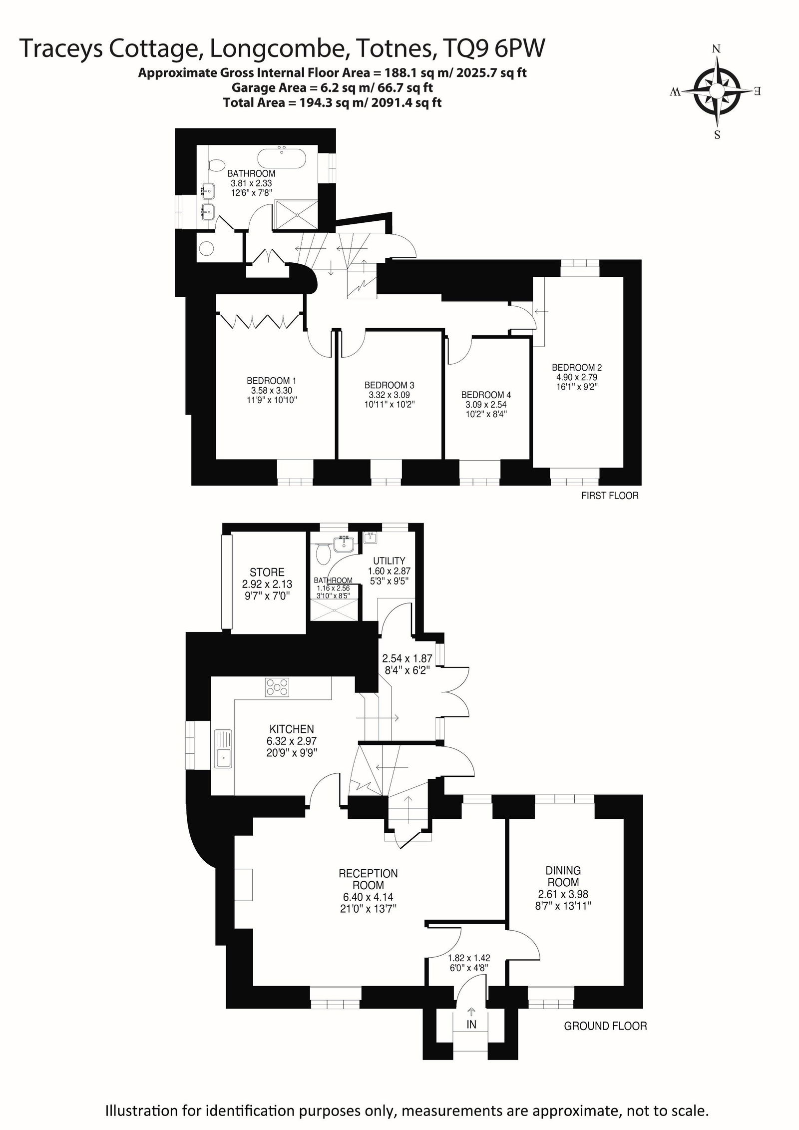 Traceys Cottage, Totnes floorplan