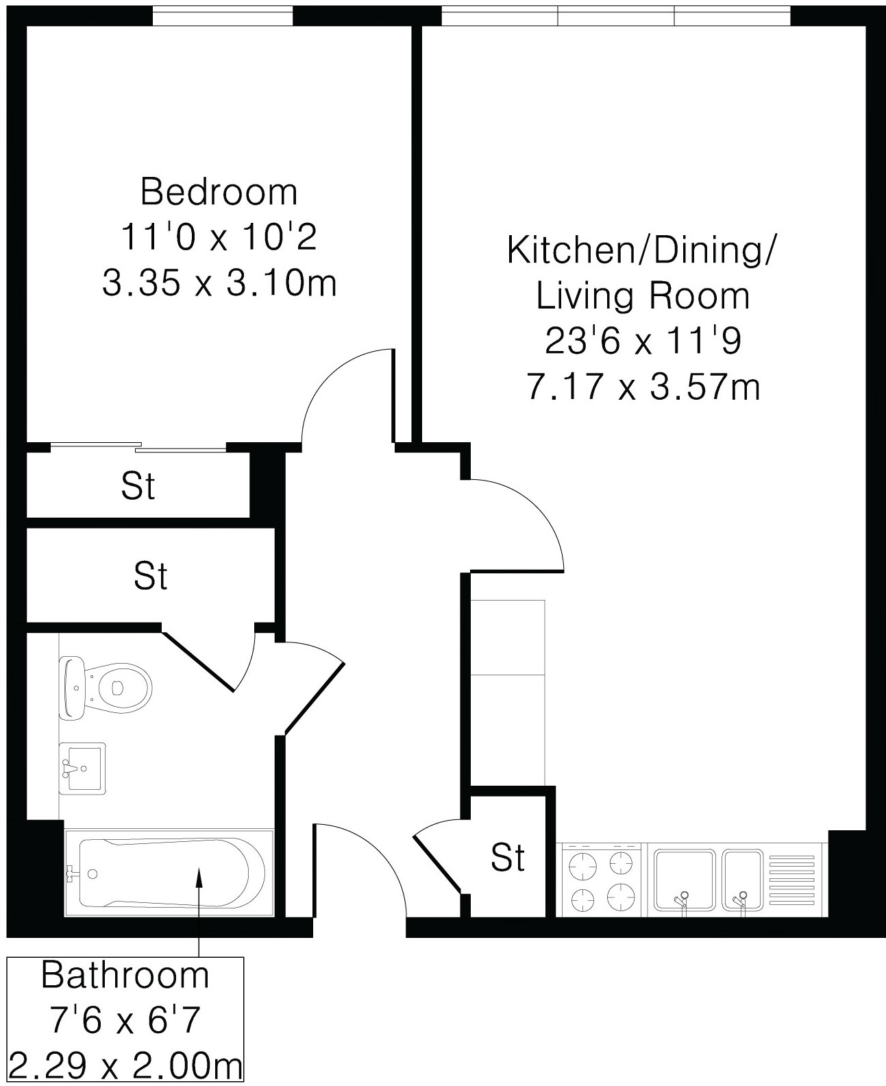 2, Flat 37, Kenavon Drive, Reading floorplan