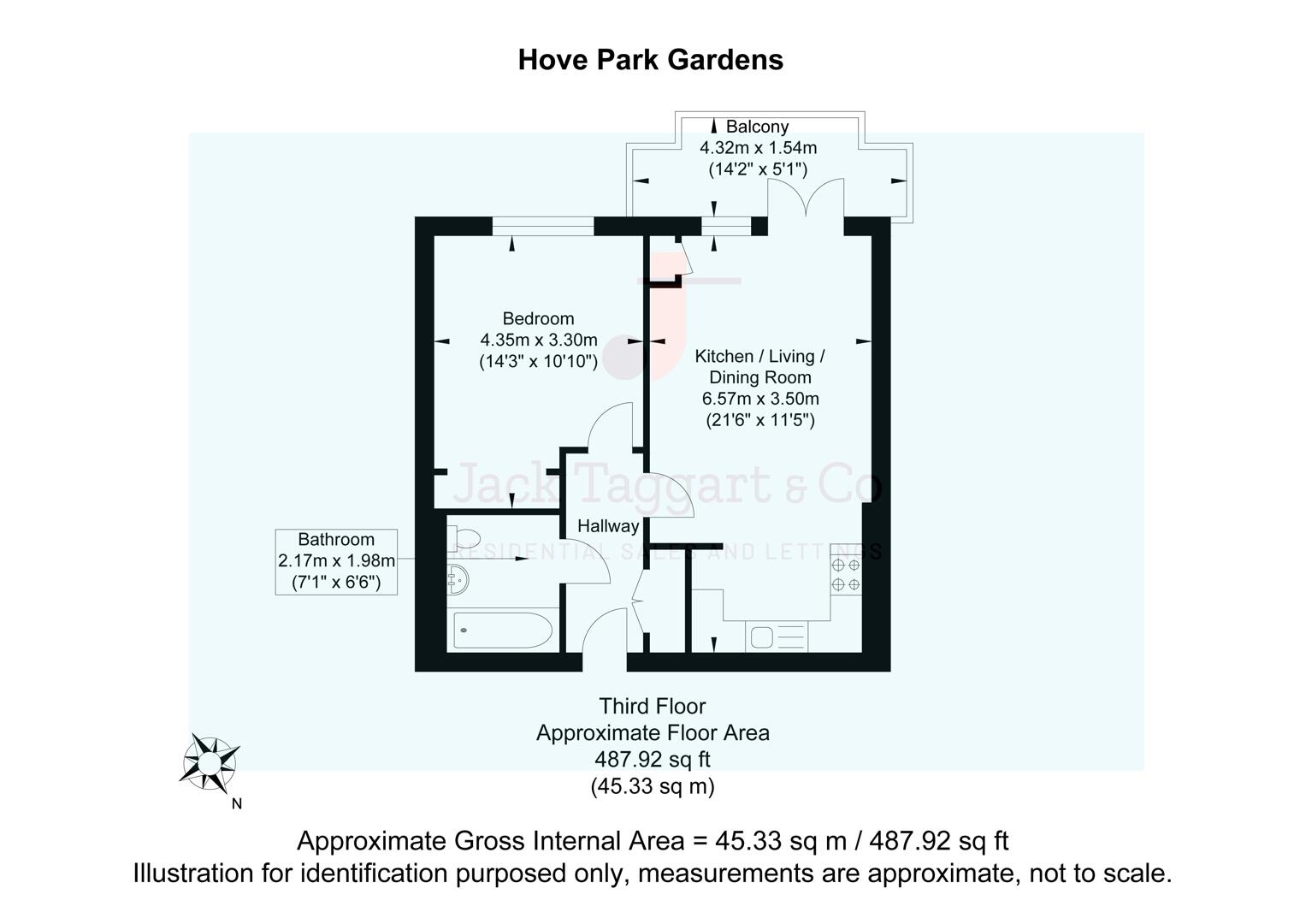 Flat 13, 1, Hove Park Gardens, Hove floorplan