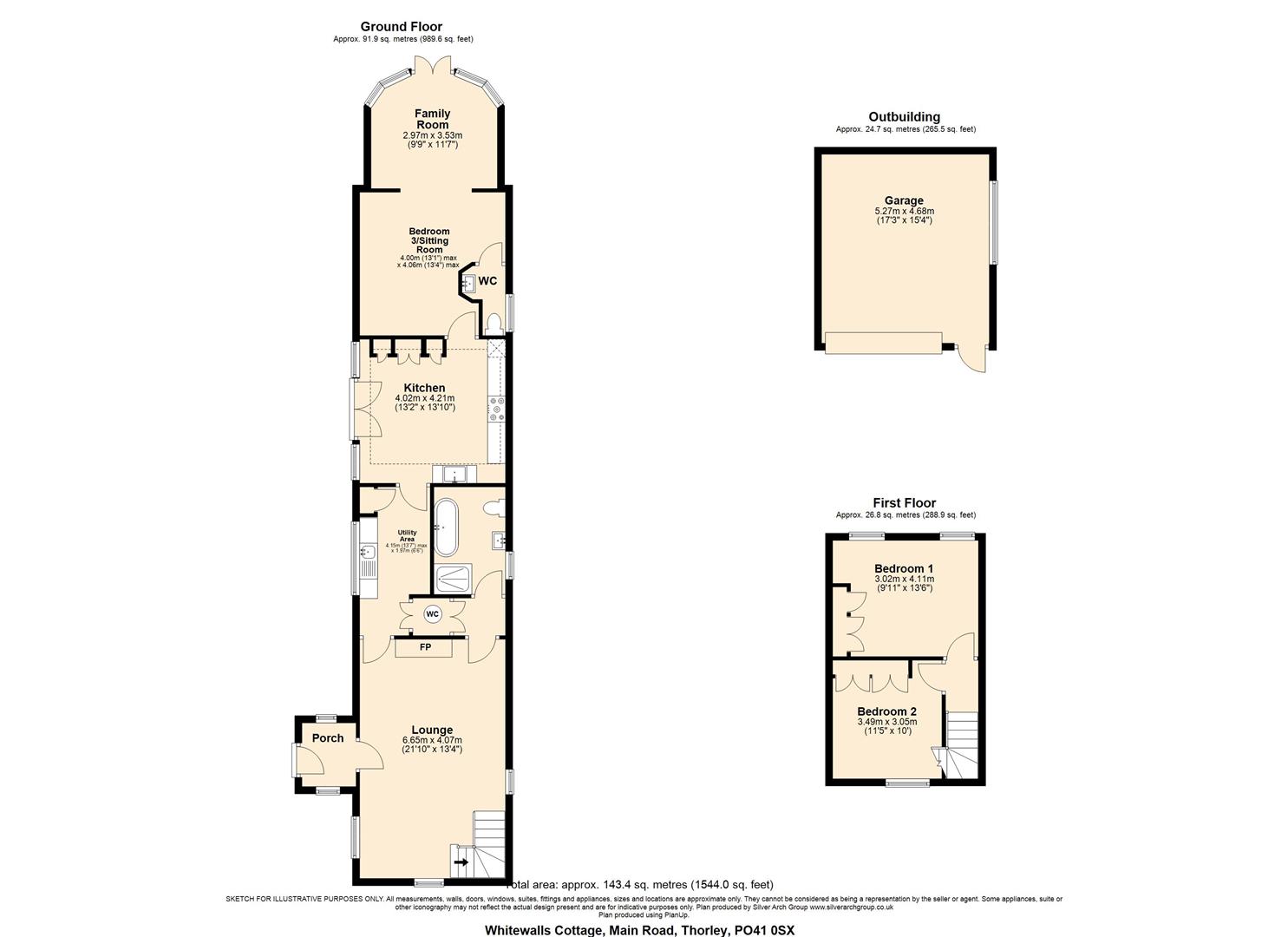 Whitewalls Cottage, Main Road, Thorley floorplan