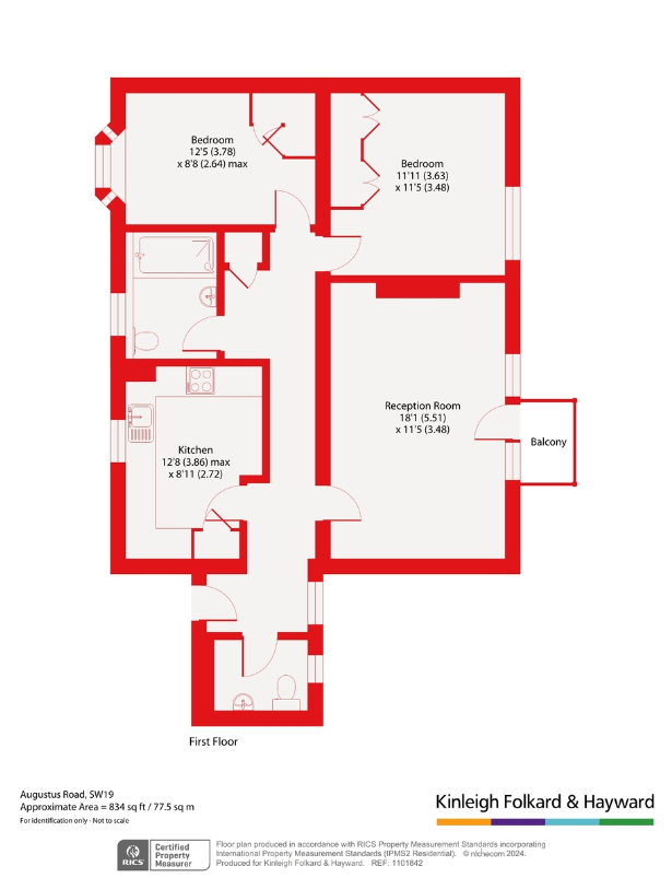 Flat 14, Augustus Court,, Augustus Road, London floorplan