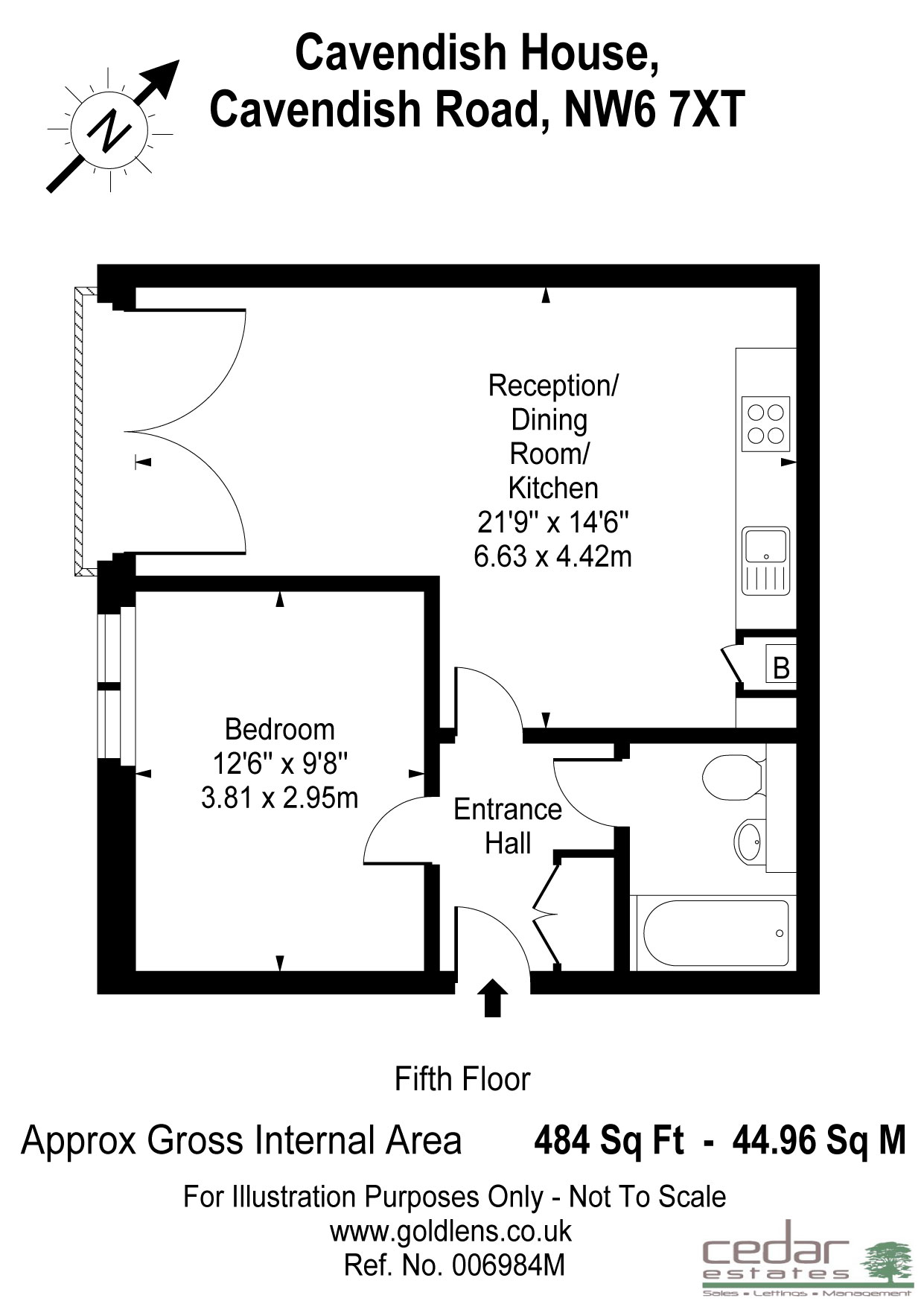 1 Bedrooms Flat to rent in Cavendish Road, London NW6