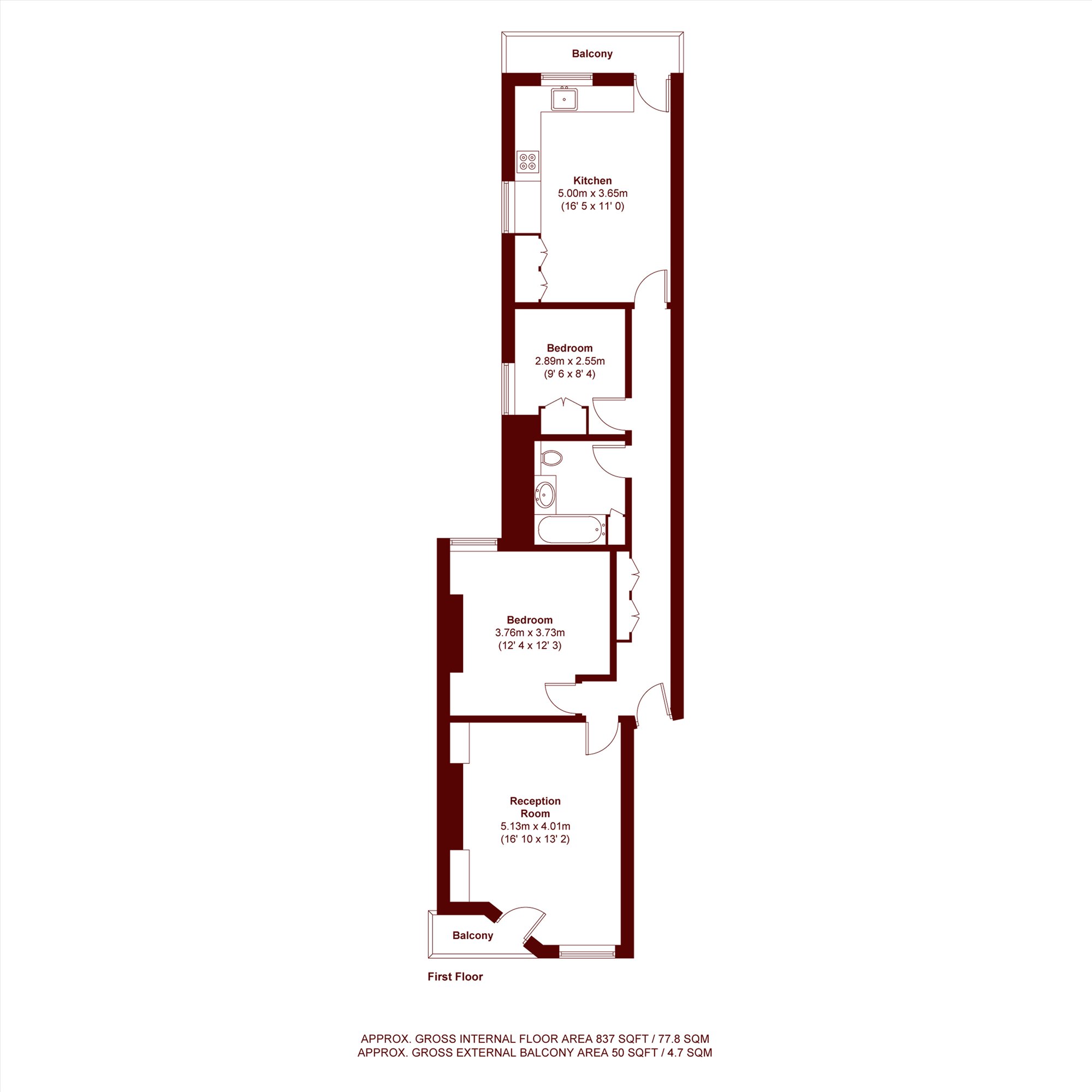 52, Arundel Terrace, London floorplan