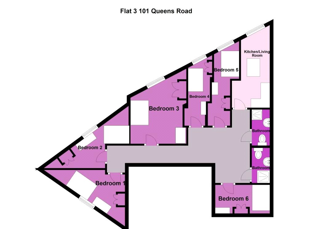 Flat 3, 101, Queens Road, Bristol floorplan