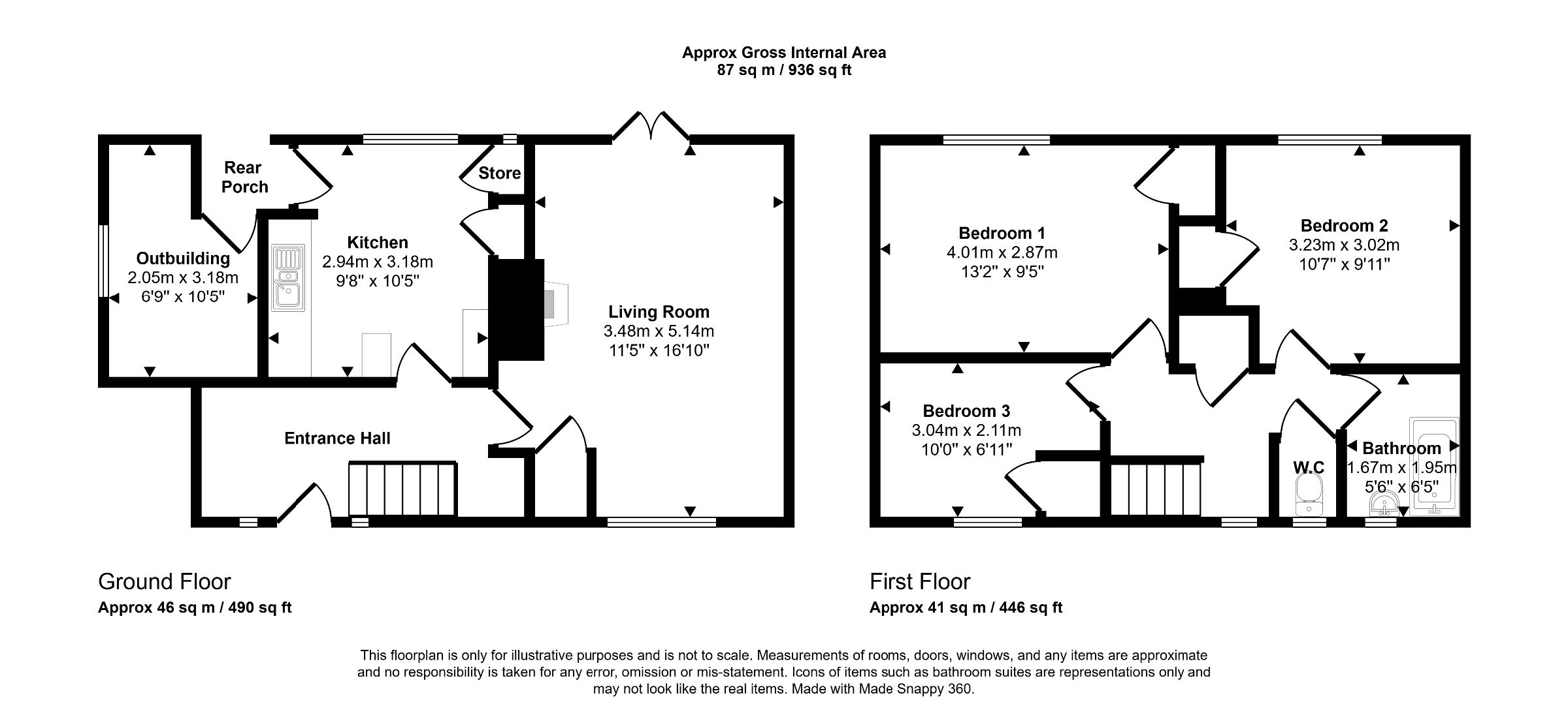 24 Falmouth Place, Five Oak Green floorplan